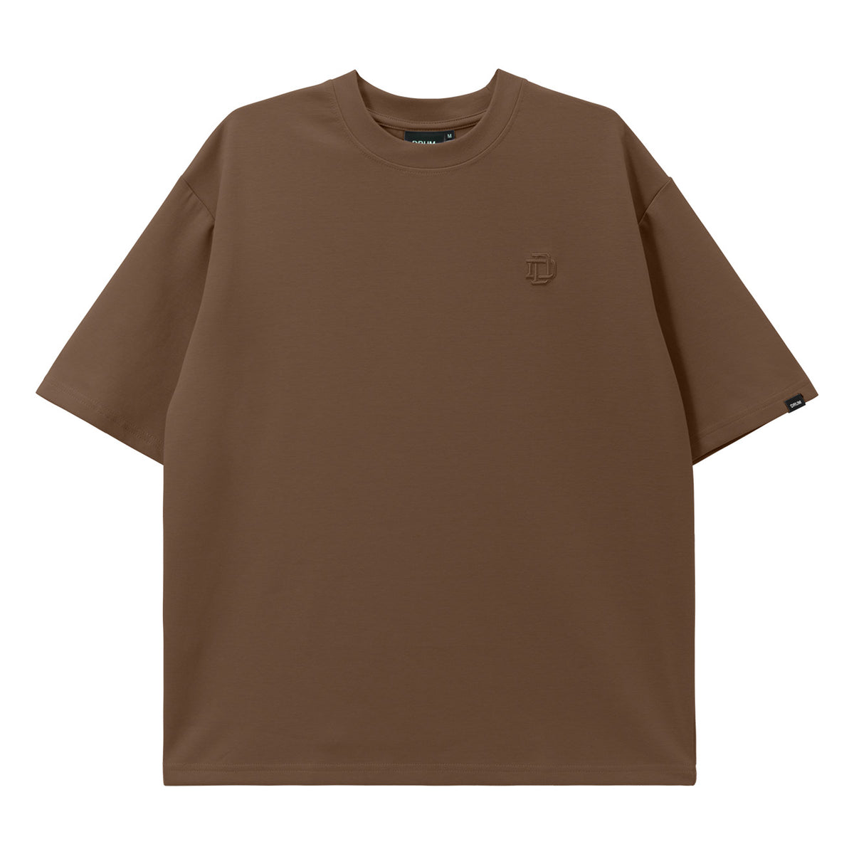 DRUM Essential Icon Embroidery Oversized Tee- Brown
