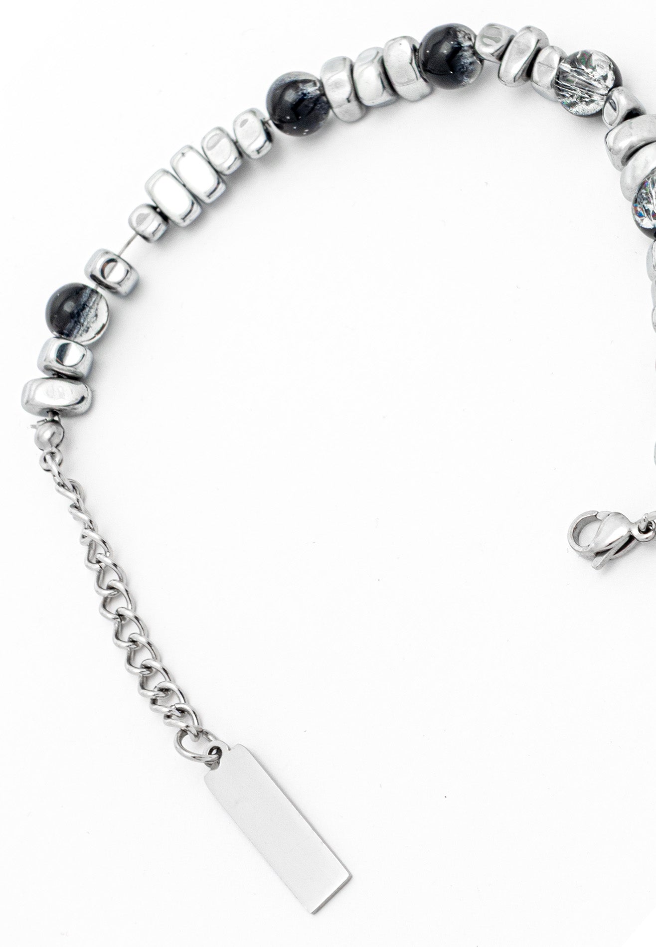 Beaded Inter Crystal Sphere Bracelet - Black