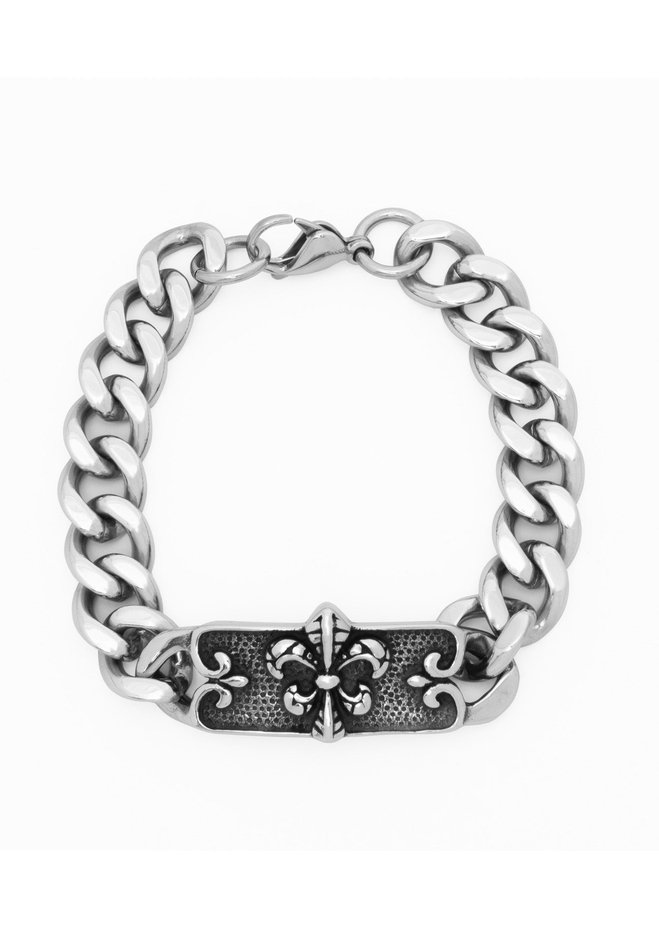Curb Chain Gothic Plate Stainless Steel Bracelet