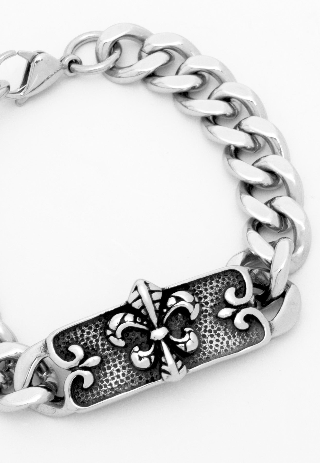 Curb Chain Gothic Plate Stainless Steel Bracelet