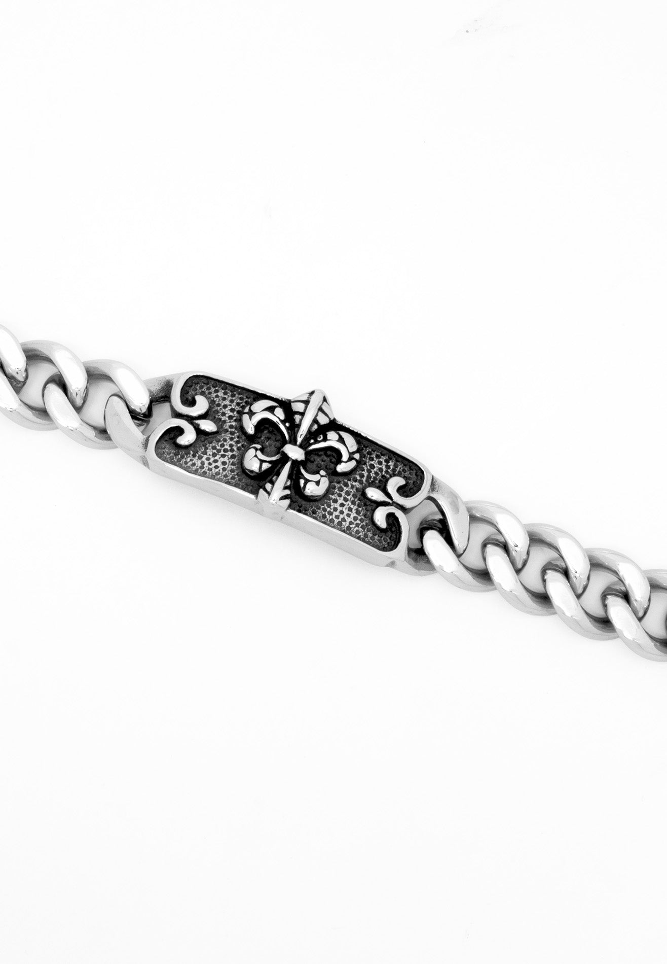 Curb Chain Gothic Plate Stainless Steel Bracelet