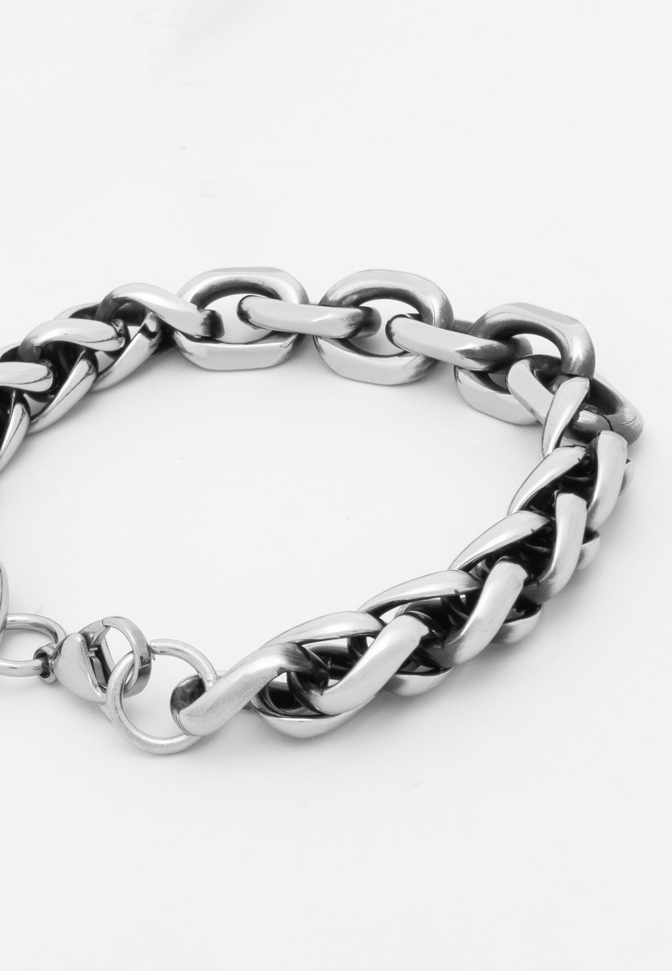 Wheat Chain Interlock Cable Stainless Steel Bracelet