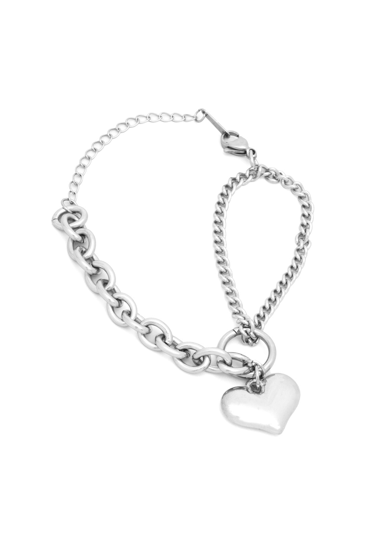 Love Icon Mix Chain Stainless Steel Bracelet