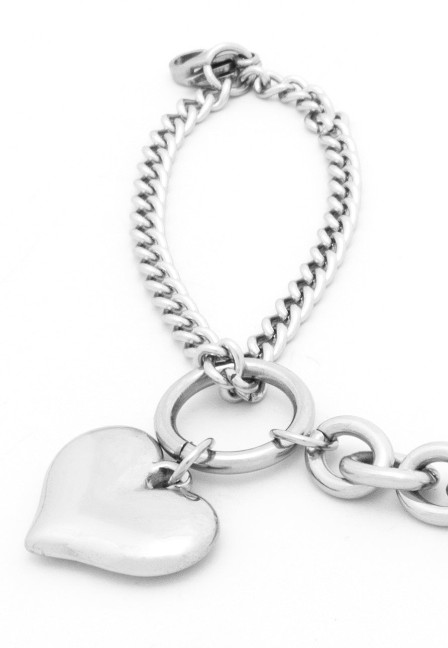Love Icon Mix Chain Stainless Steel Bracelet