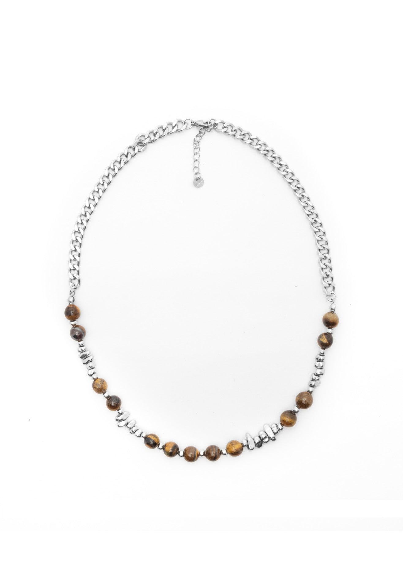 Interchain Brown Crystal Stainless Steel Necklace