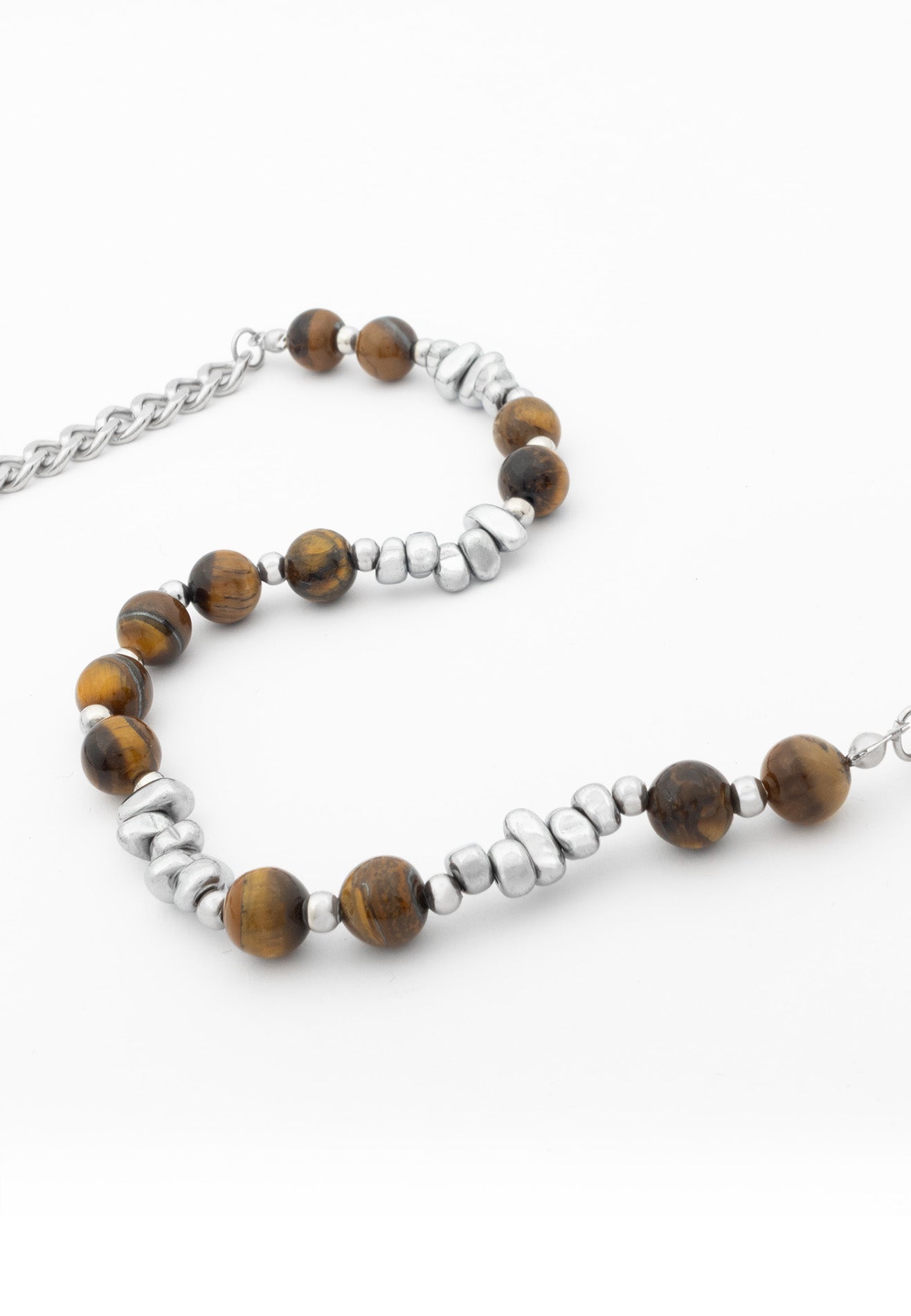 Interchain Brown Crystal Stainless Steel Necklace