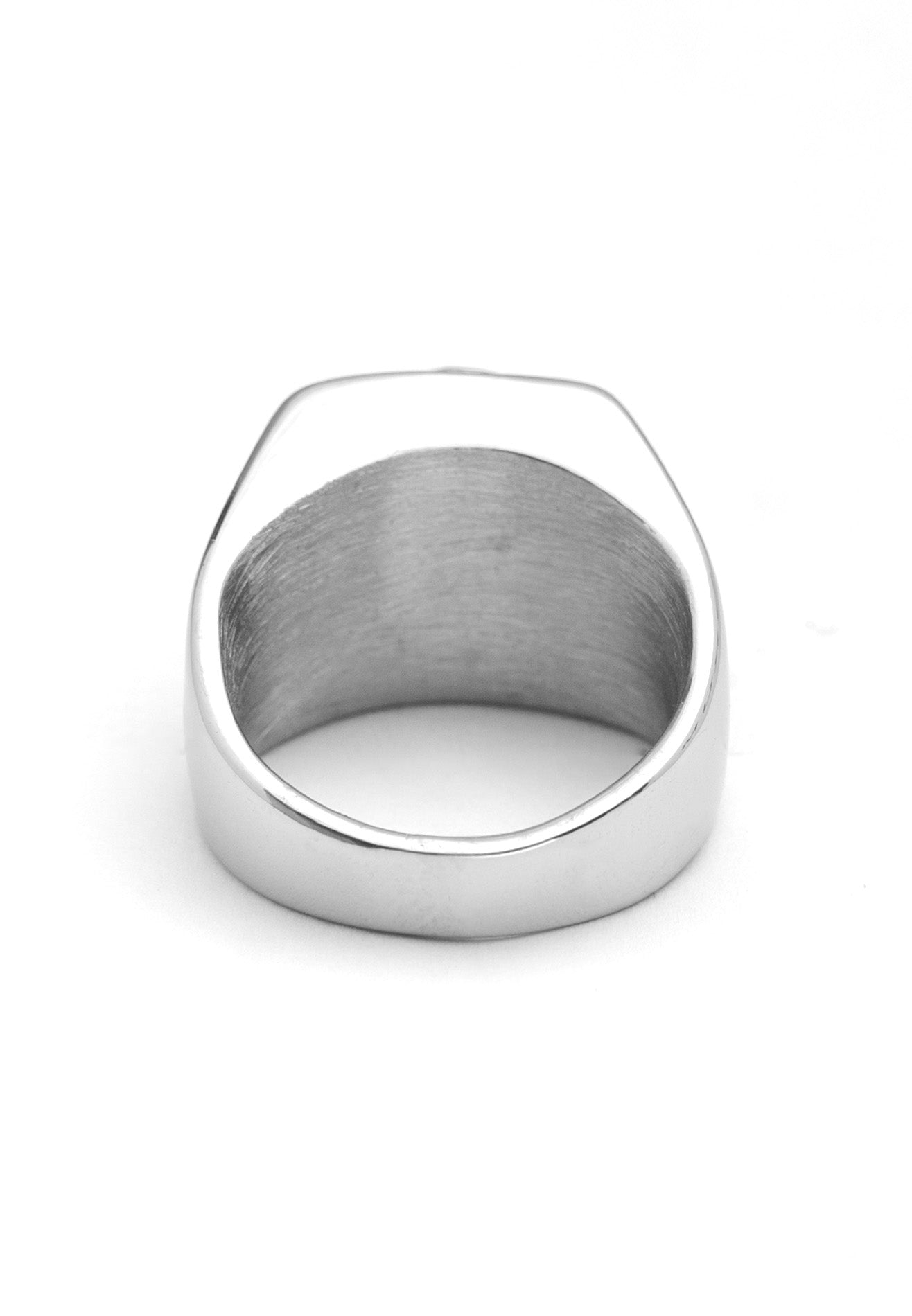 Round Black Stone Stainless Steel Ring