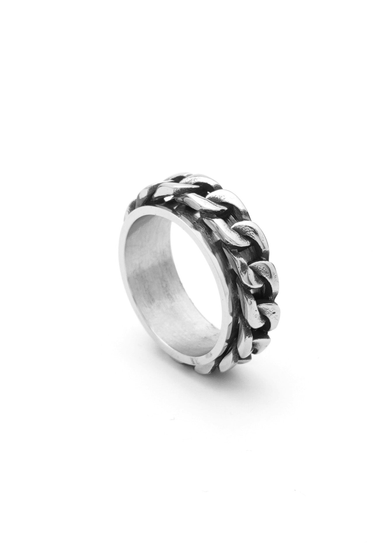 Rotatable Chain Stainless Steel Ring