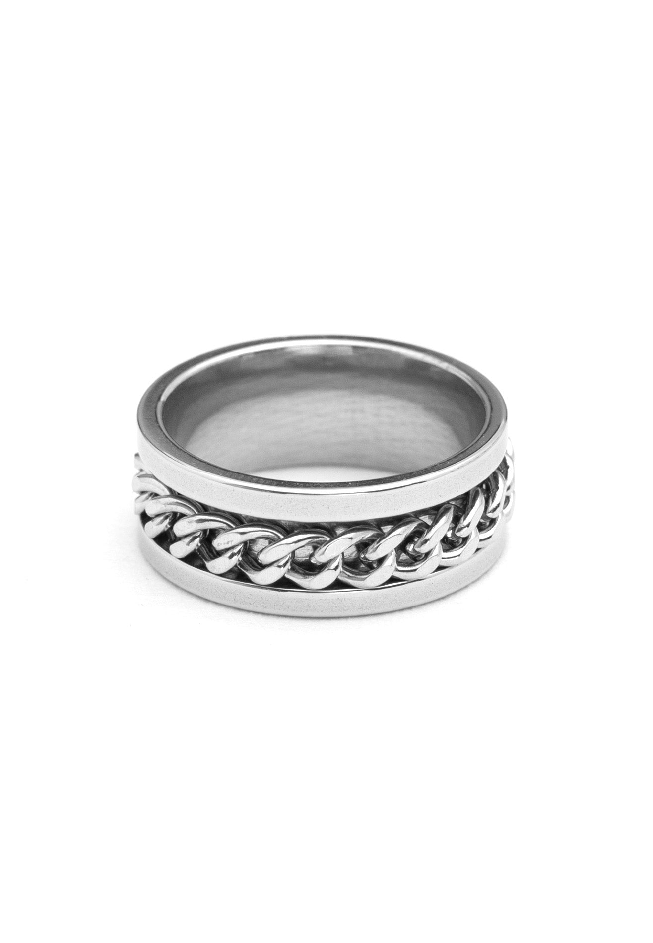 Rotatable Mid Chain Stainless Steel Ring