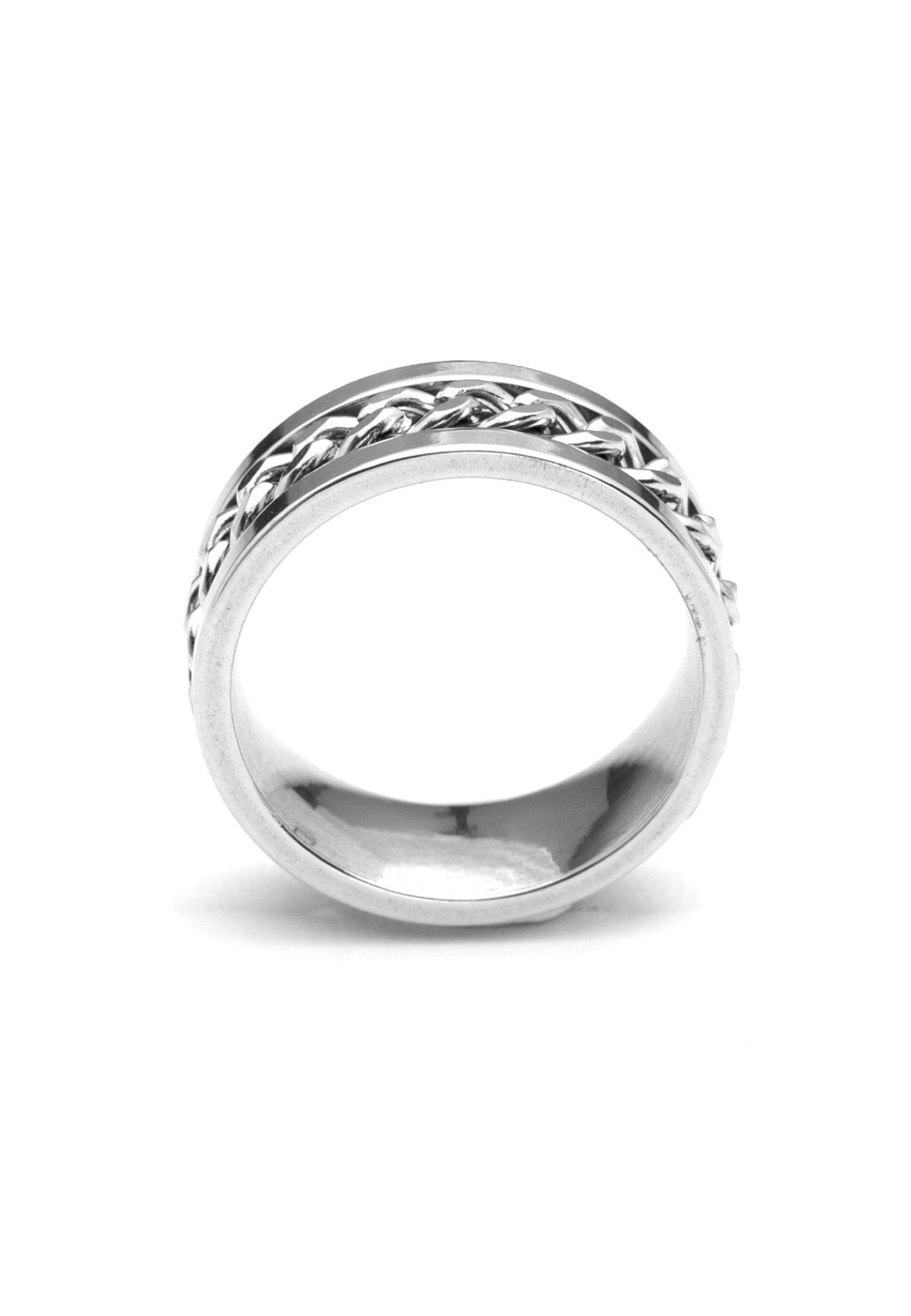 Rotatable Mid Chain Stainless Steel Ring