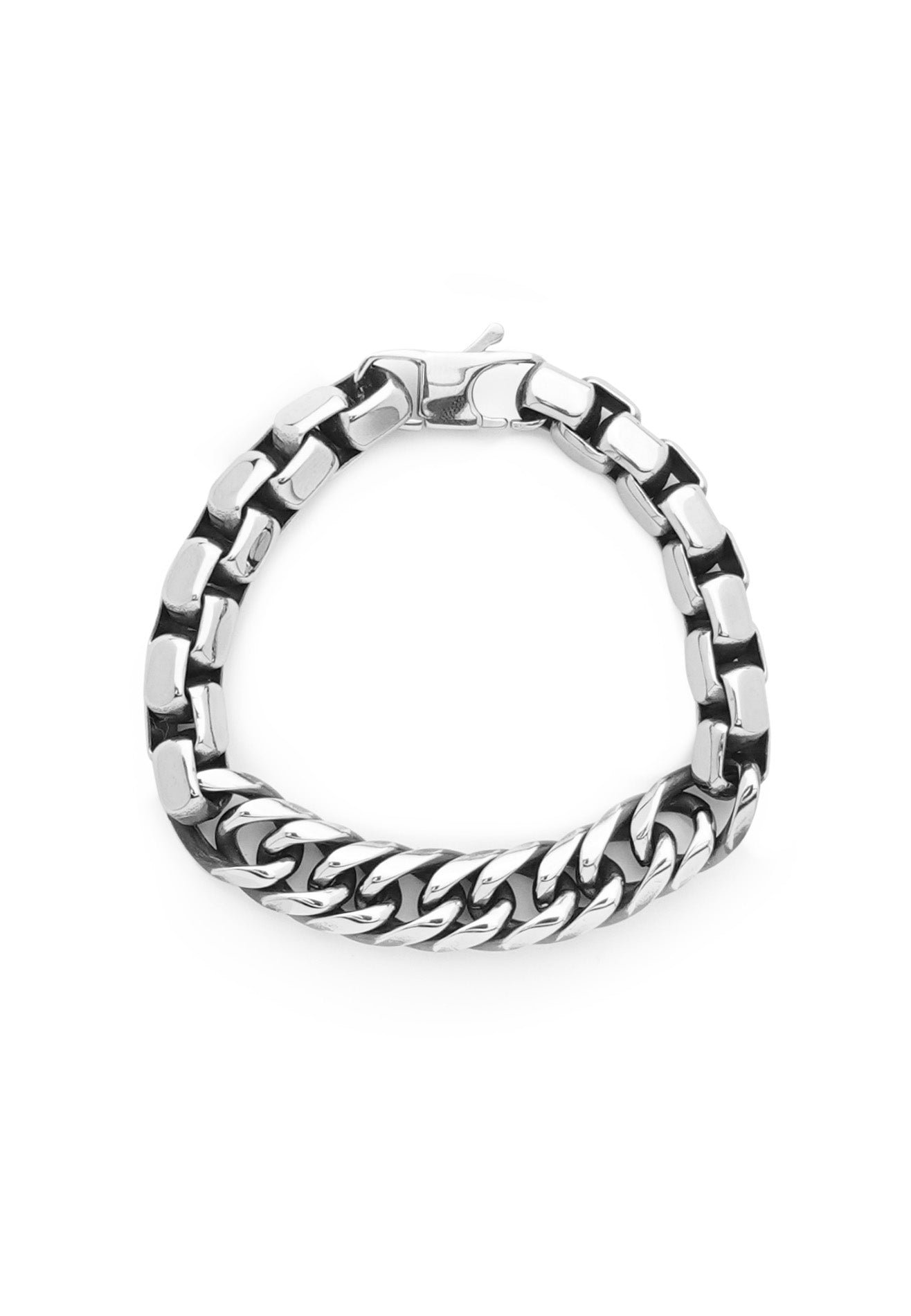 Interlock Curb Chain Stainless Steel Bracelet