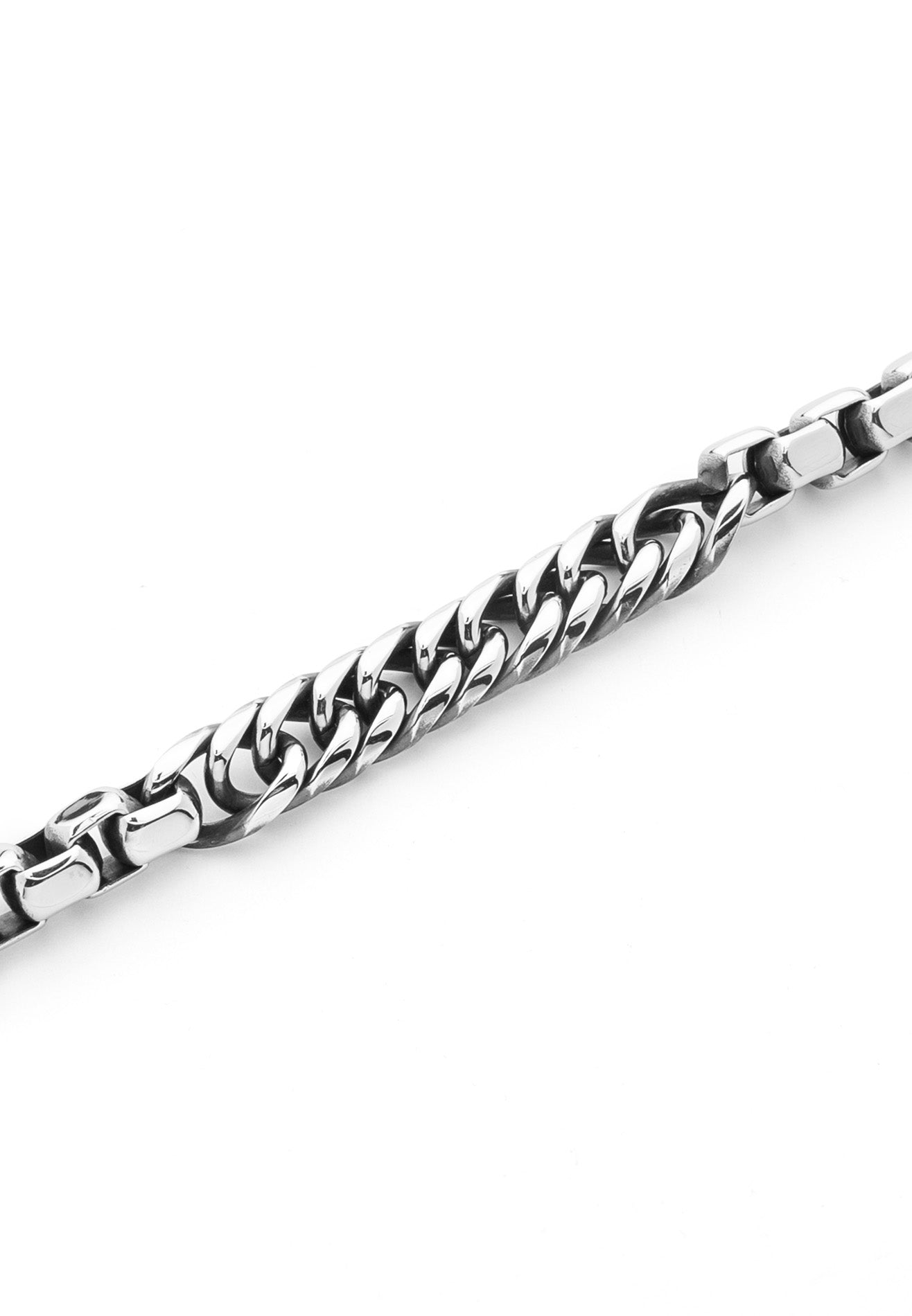 Interlock Curb Chain Stainless Steel Bracelet