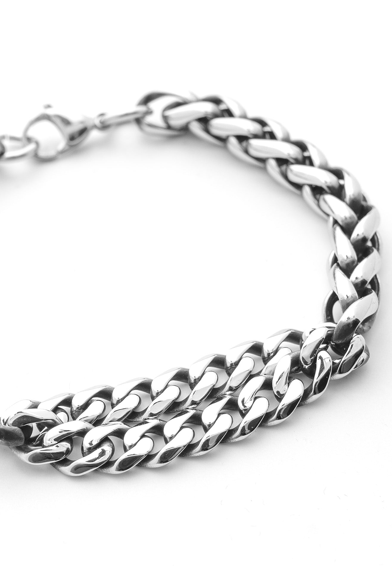 Middle Double Chain Stainless Steel Bracelet