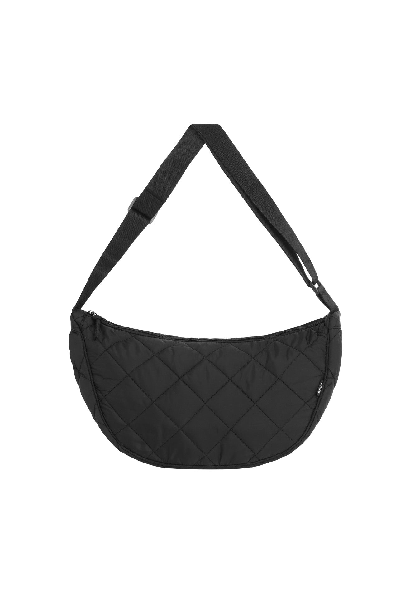 DRUM Puff Checked Shoulder Bag - Black