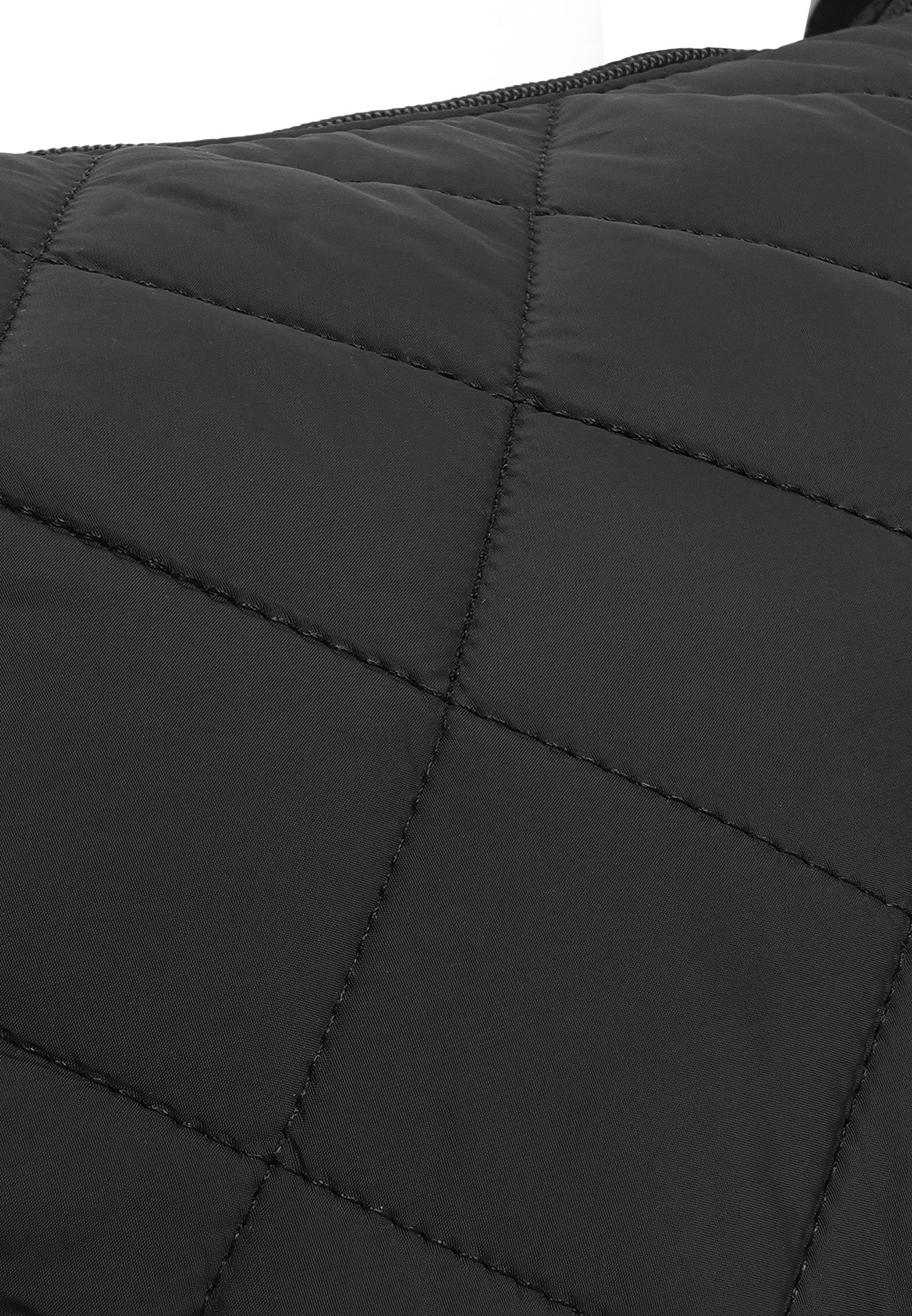 DRUM Puff Checked Shoulder Bag - Black