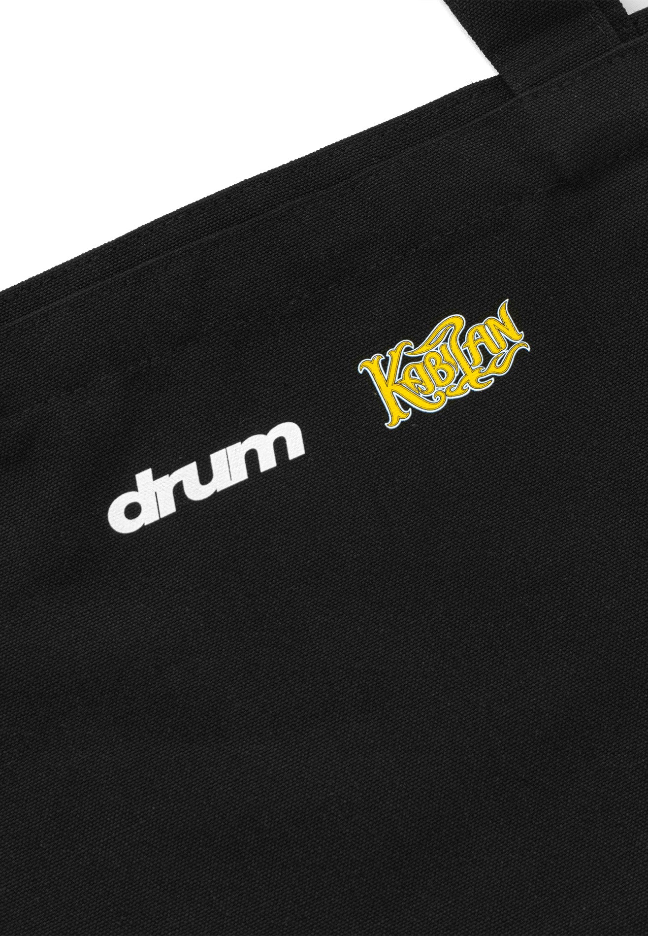 Drum x Kabilan Logo Print Cotton Tote Bag- Black