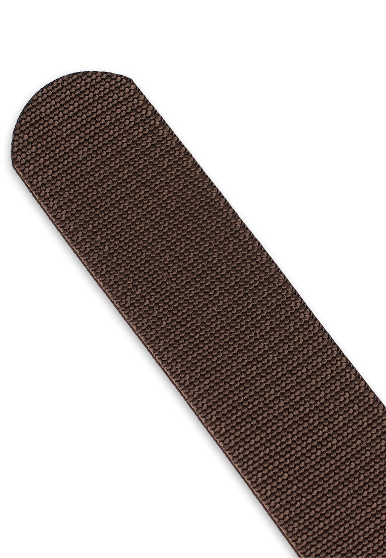 DRUM SELECT Plate Buckle Woven Belt- Brown
