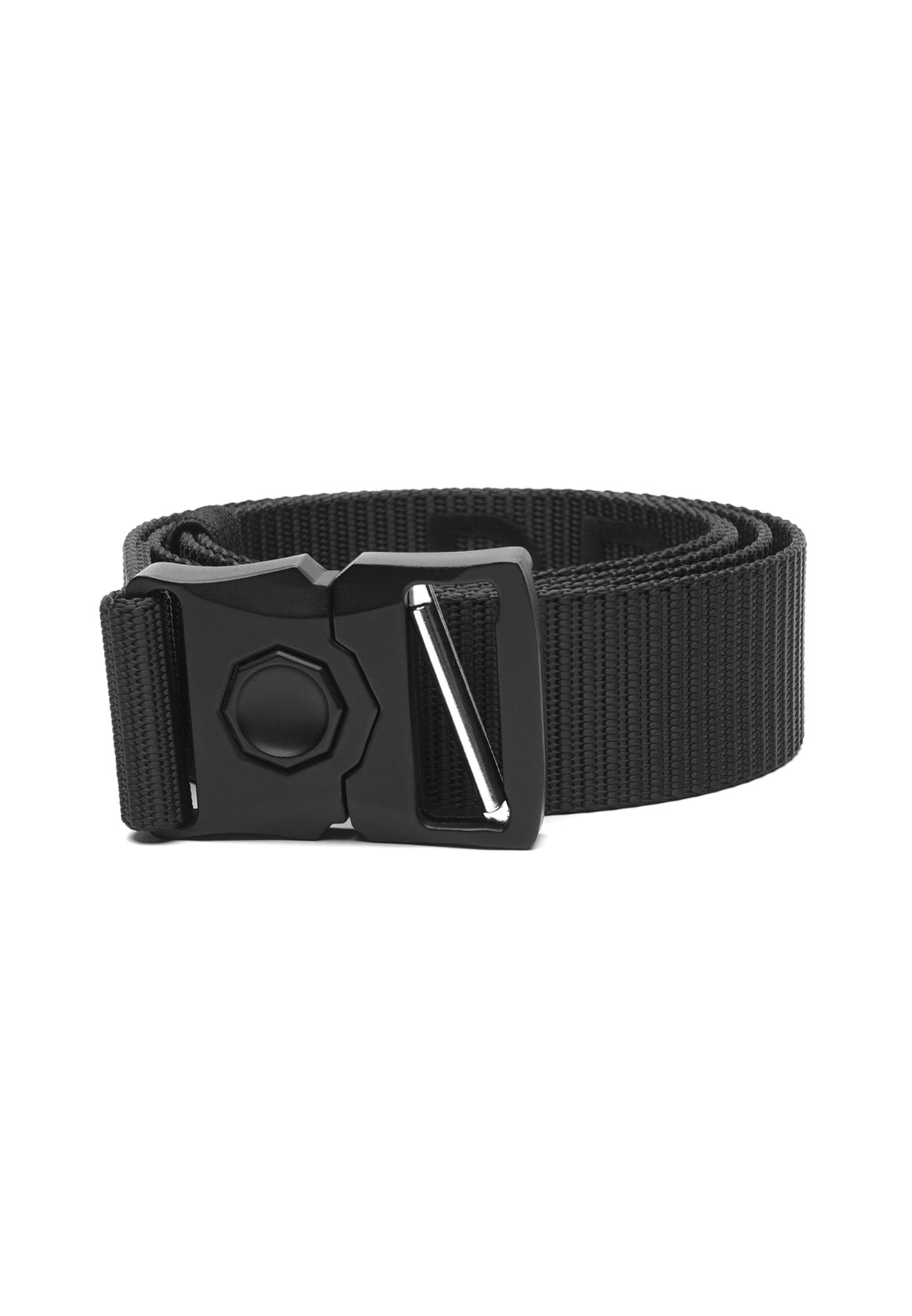 DRUM Push button buckle Woven belt- Black