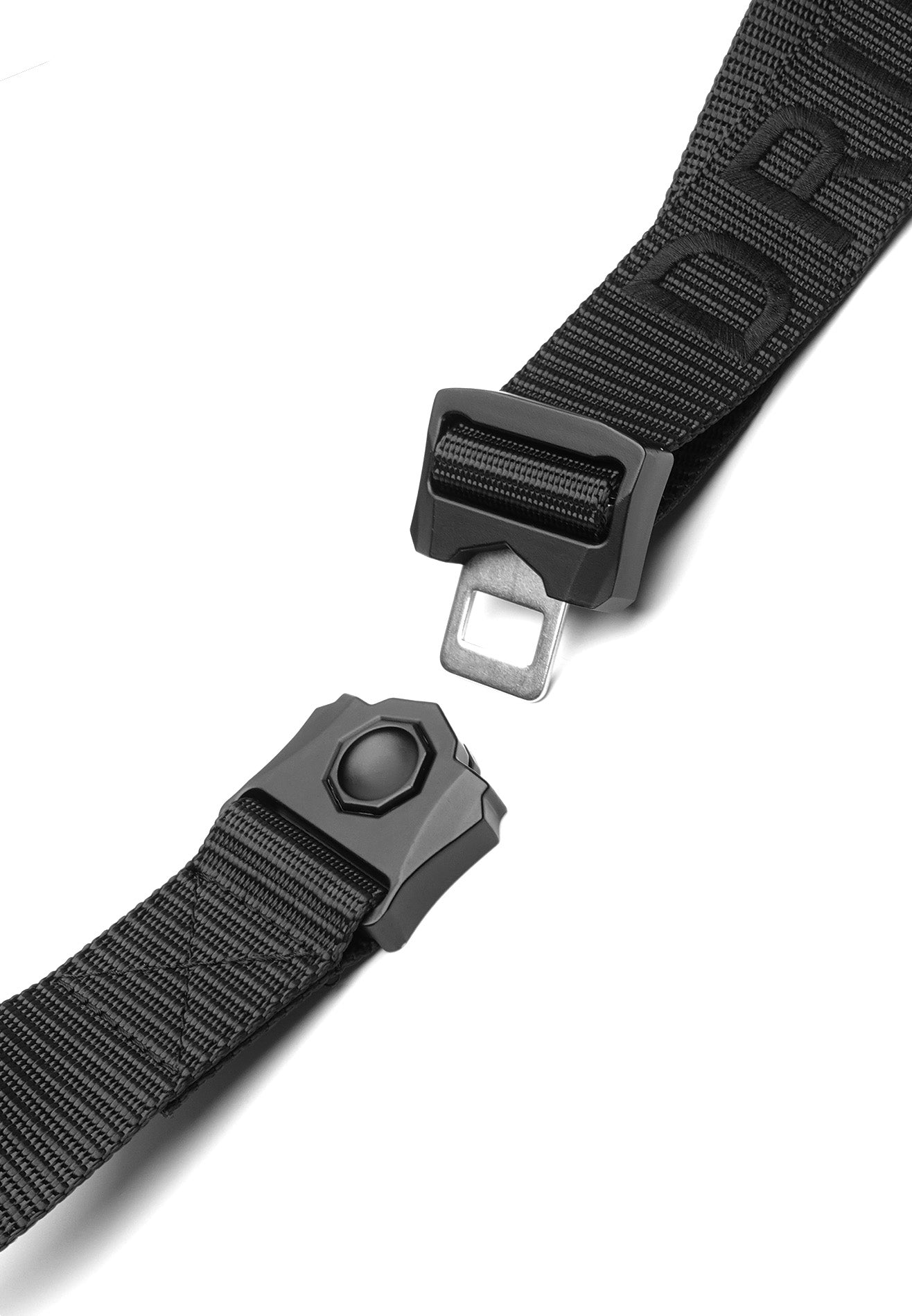 DRUM Push button buckle Woven belt- Black