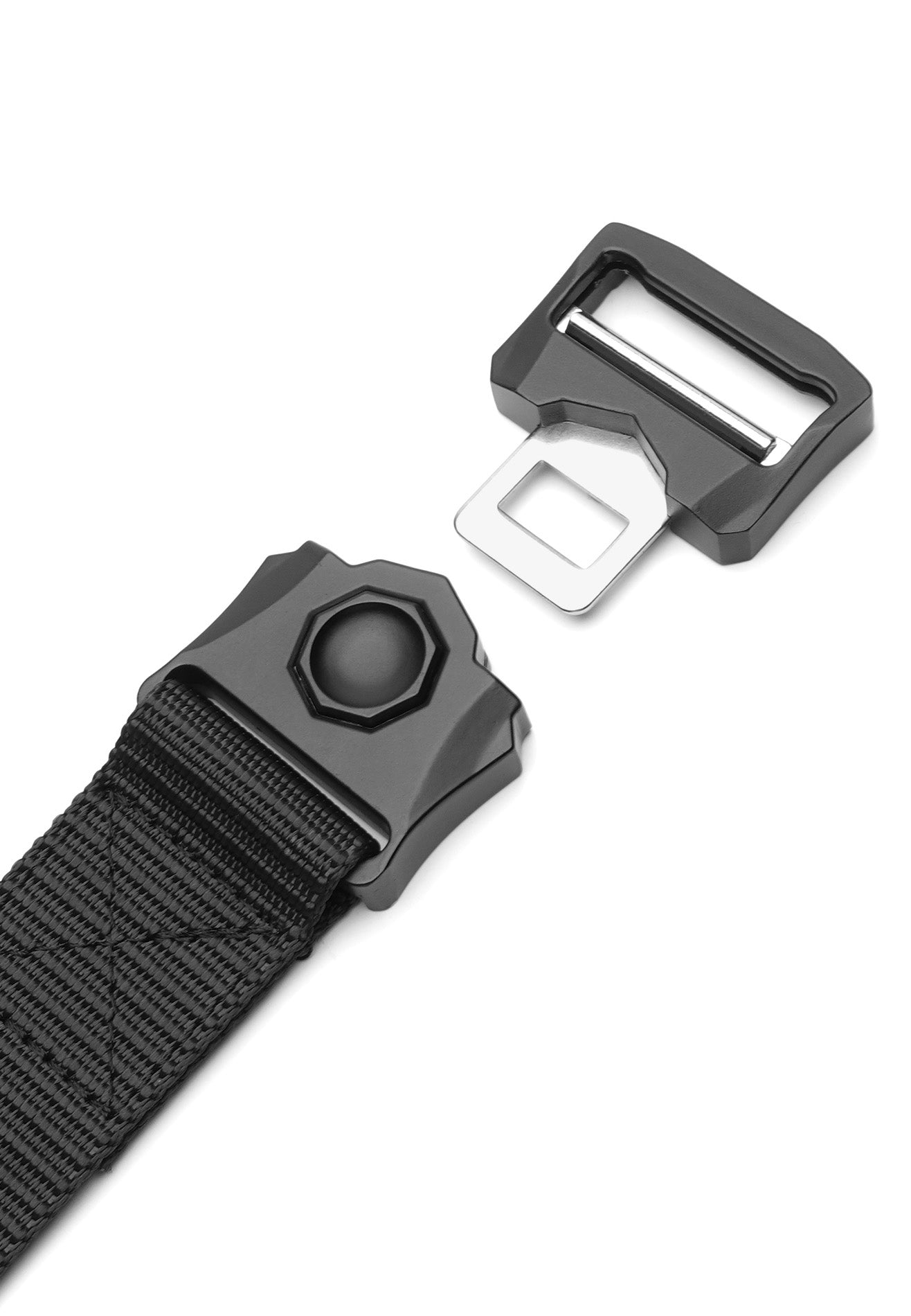 DRUM Push button buckle Woven belt- Black