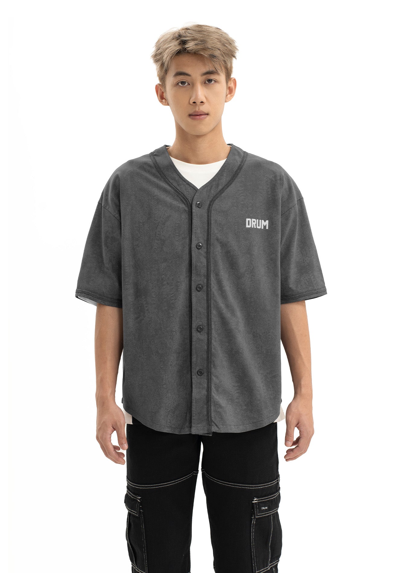 DRUM SELECT Glow in the Dark Baseball Shirt- Grey