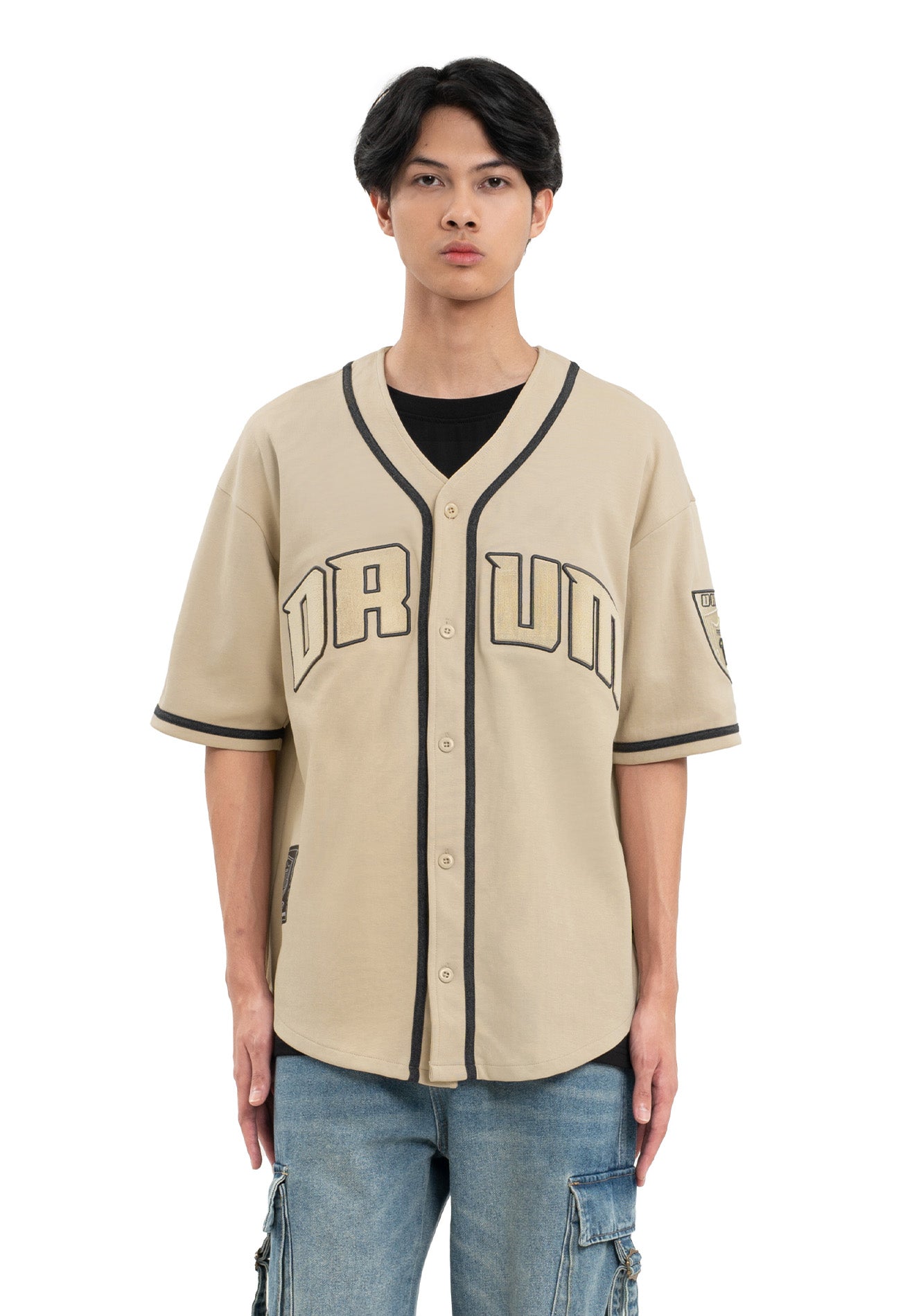 SELECT Racing Collection Toothbrush Embroidery Baseball Shirt- Light Khaki