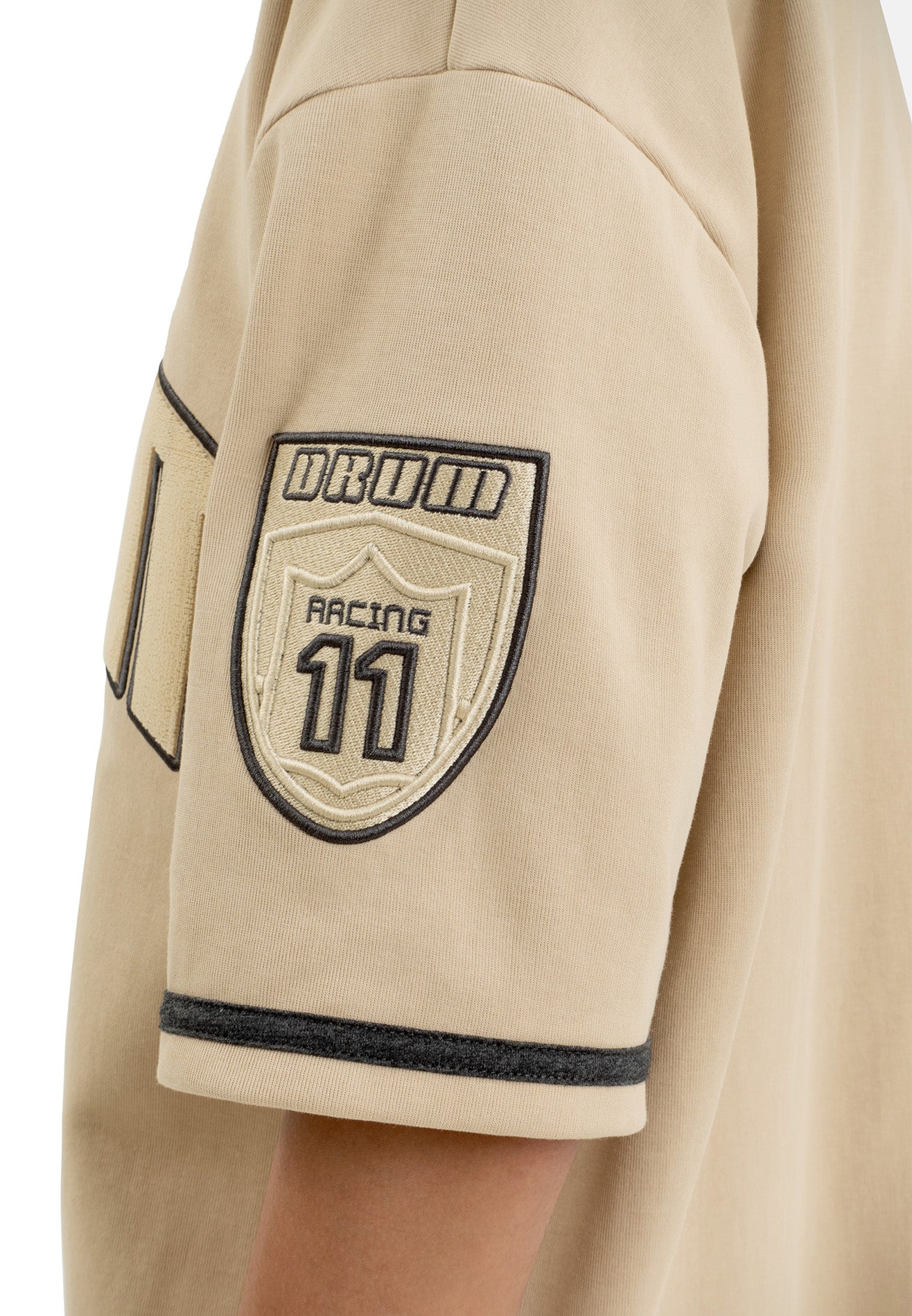 SELECT Racing Collection Toothbrush Embroidery Baseball Shirt- Light Khaki