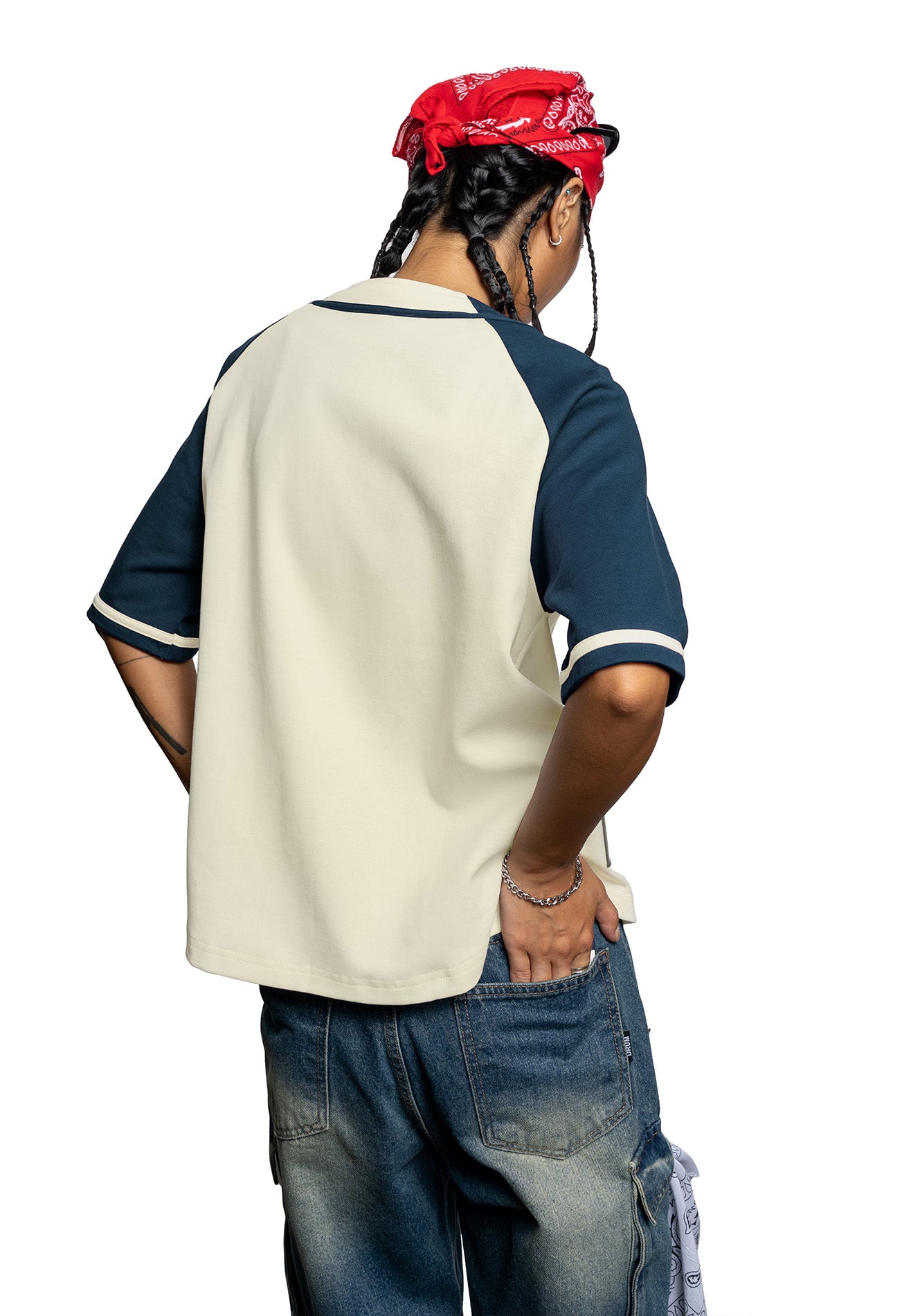 SELECT Women Logo Embroidery Baseball Shirt- Blue