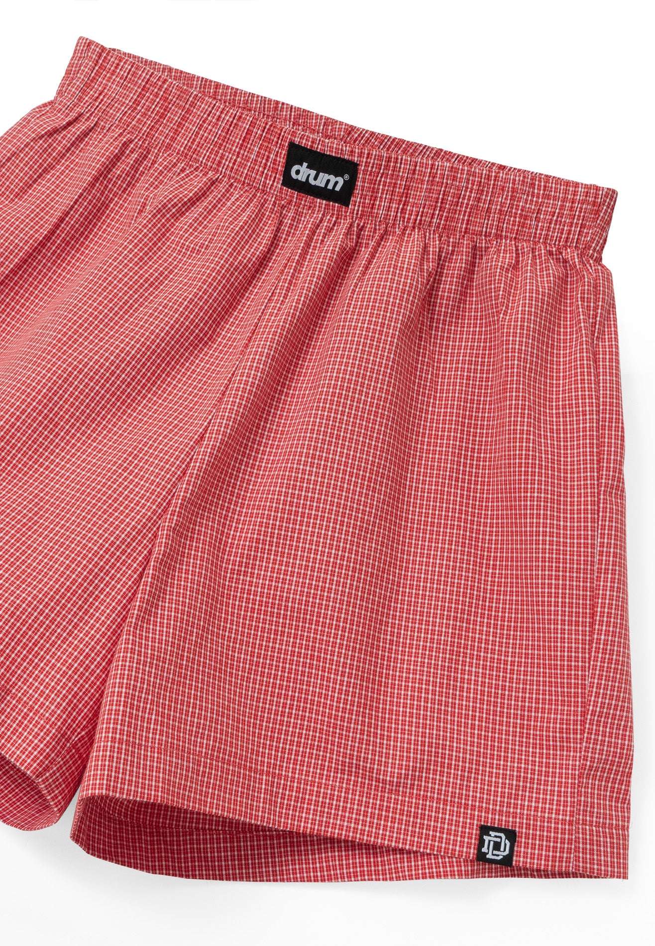DRUM S. Flannel Printed Cotton Boxers- Red