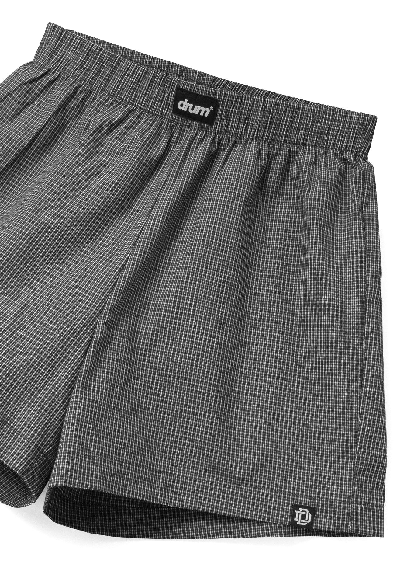 DRUM S. Flannel Printed Cotton Boxers- Black