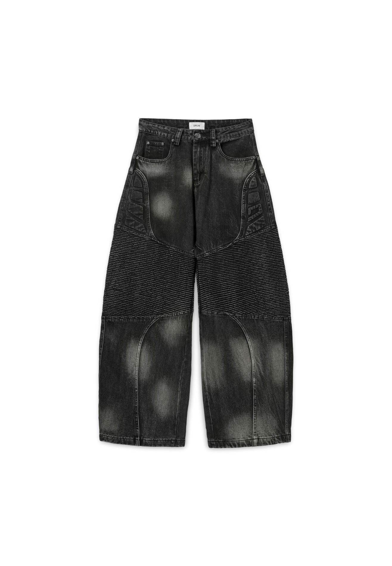 DRUM S. Vintage Washed Cargo Jeans- Black