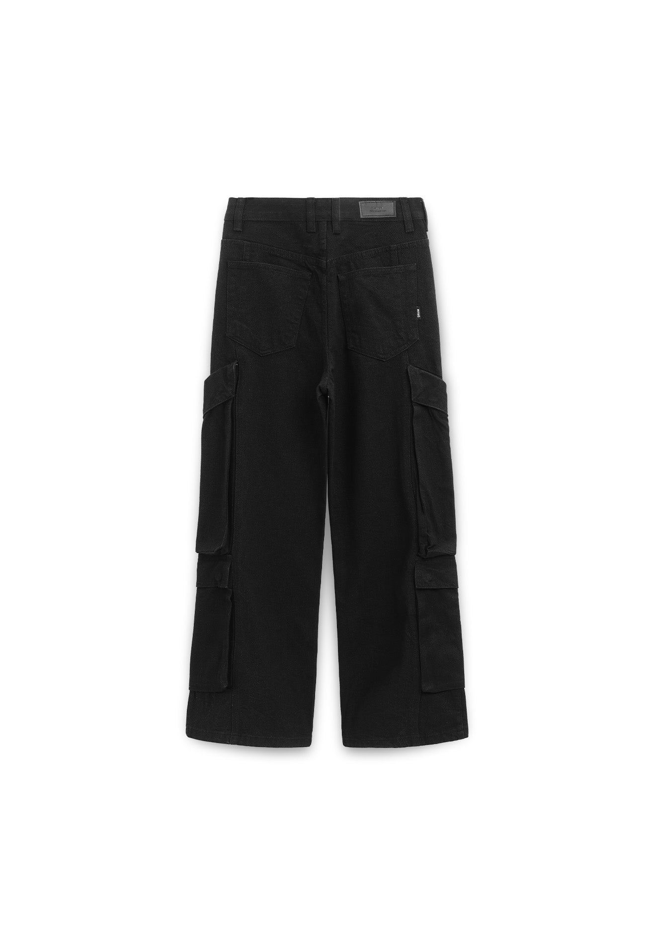 DRUM SELECT Twin Pockets Detailed Baggy Cargo Jeans- Black
