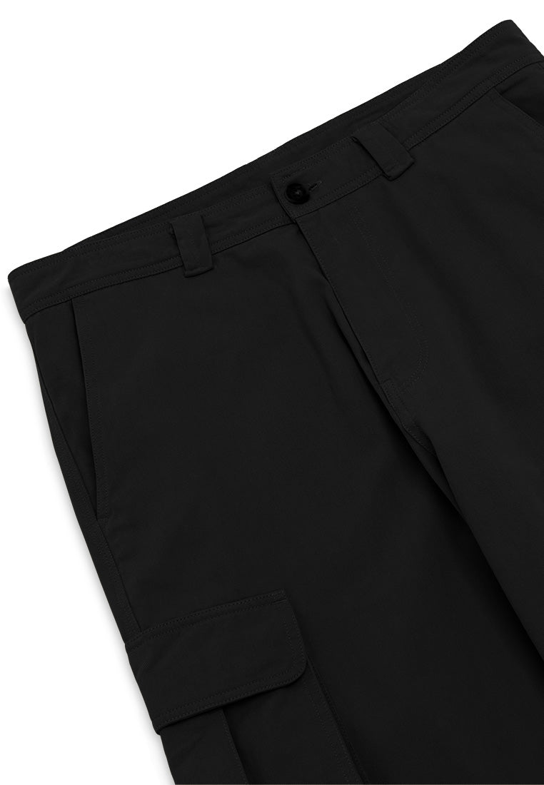 DRUM SELECT 2 Pockets Detailed Straight Cut Cargo- Black