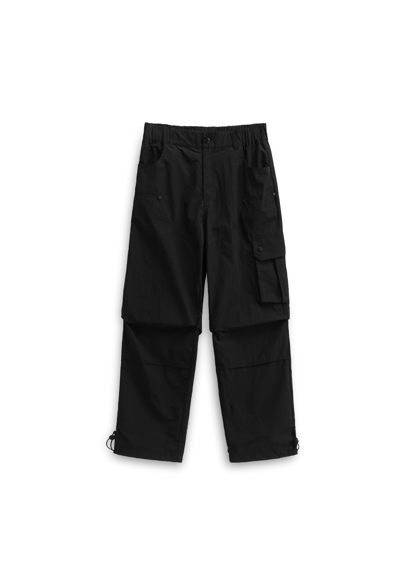 DRUM SELECT Parachute Cargo Pants- Black