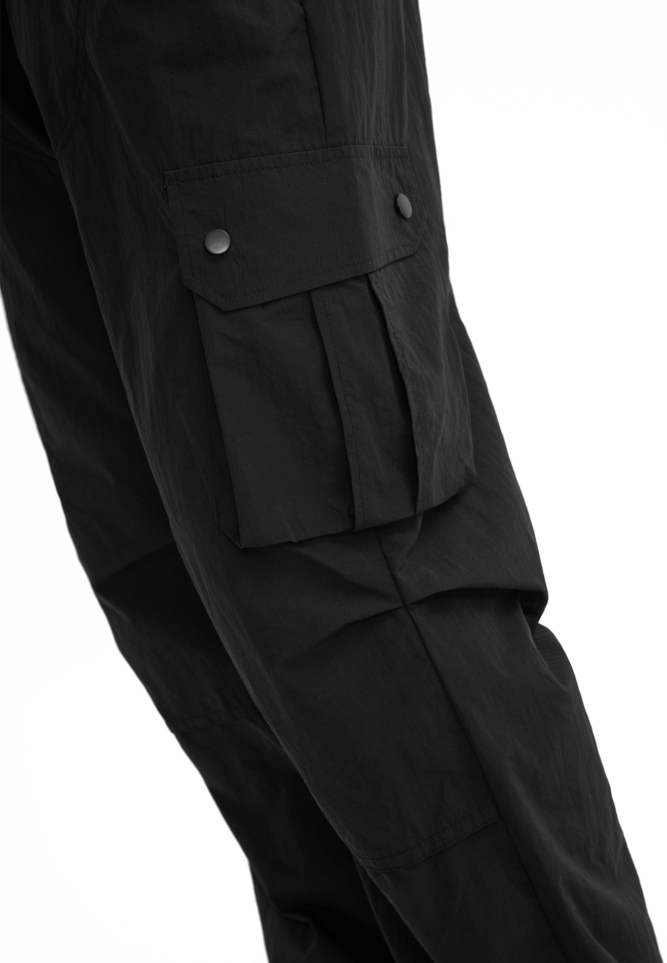 DRUM SELECT Parachute Cargo Pants- Black
