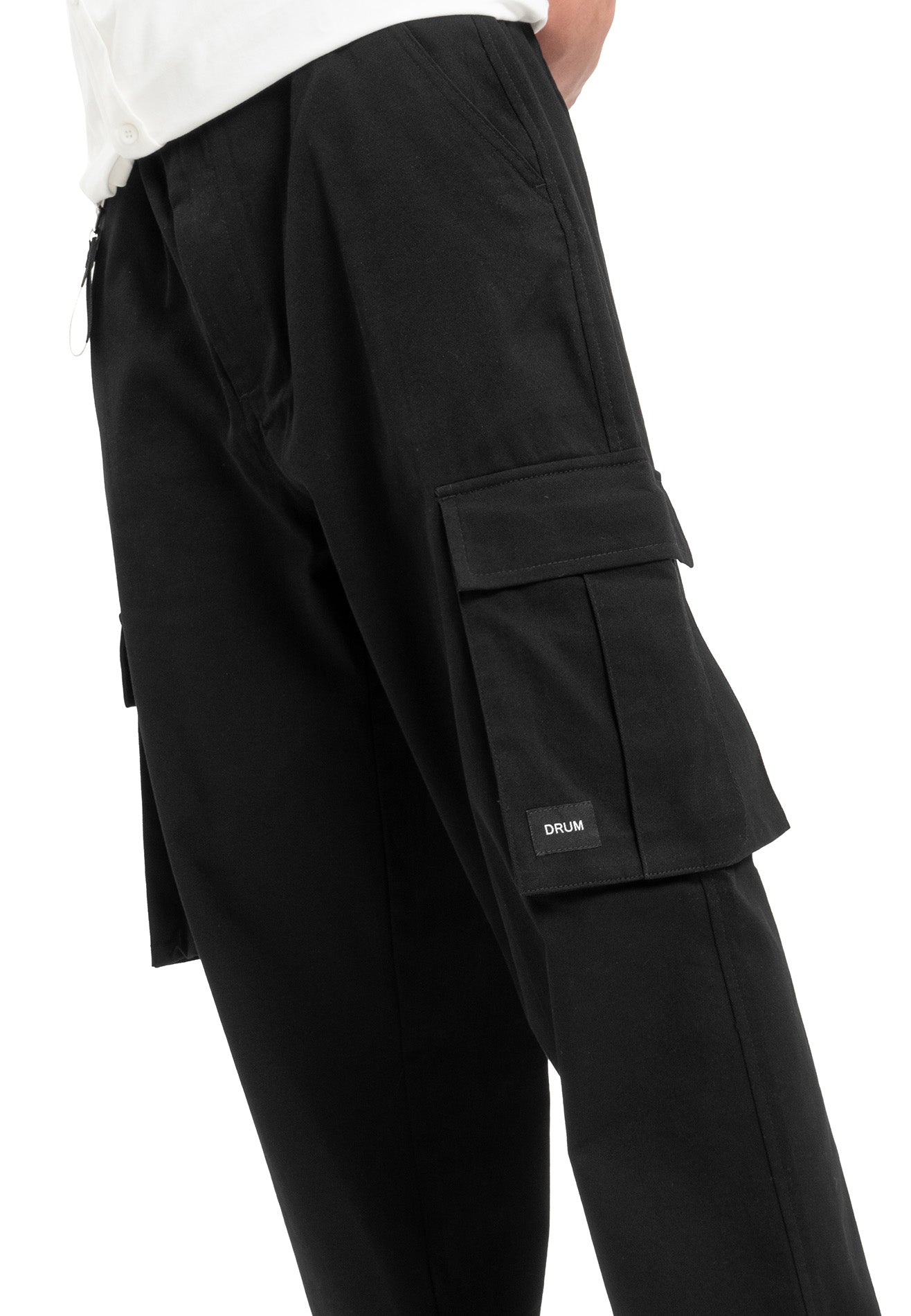 SELECT 2 Pockets Detailed Straight Cut Cargo- Black