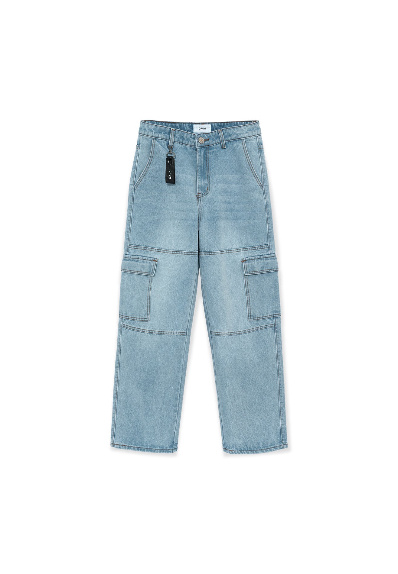 SELECT 2 Side Pockets Detailed Straight Cut Cargo- Light Blue