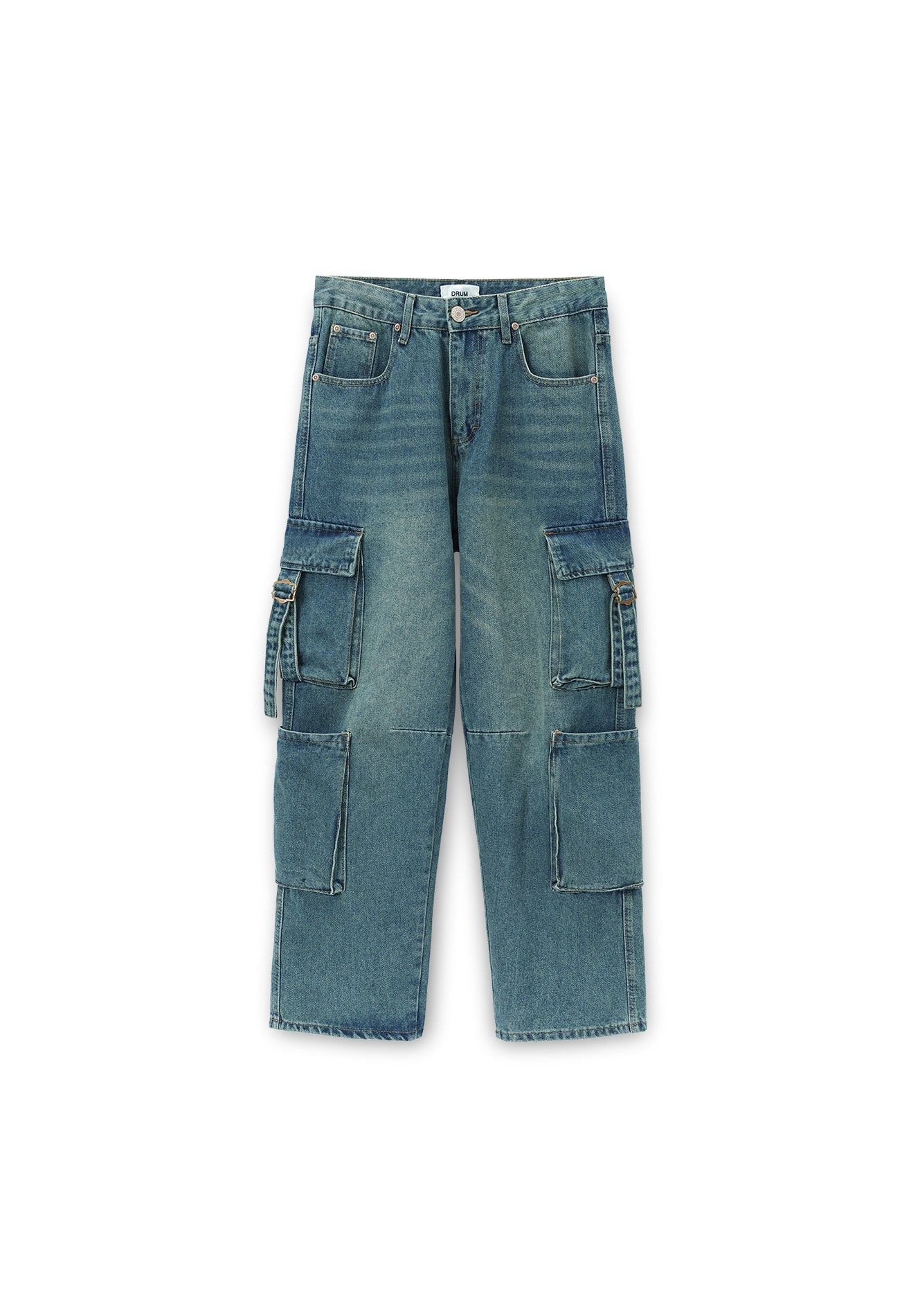 SELECT 4 Side Pockets Detailed Straight Cut Cargo- Blue