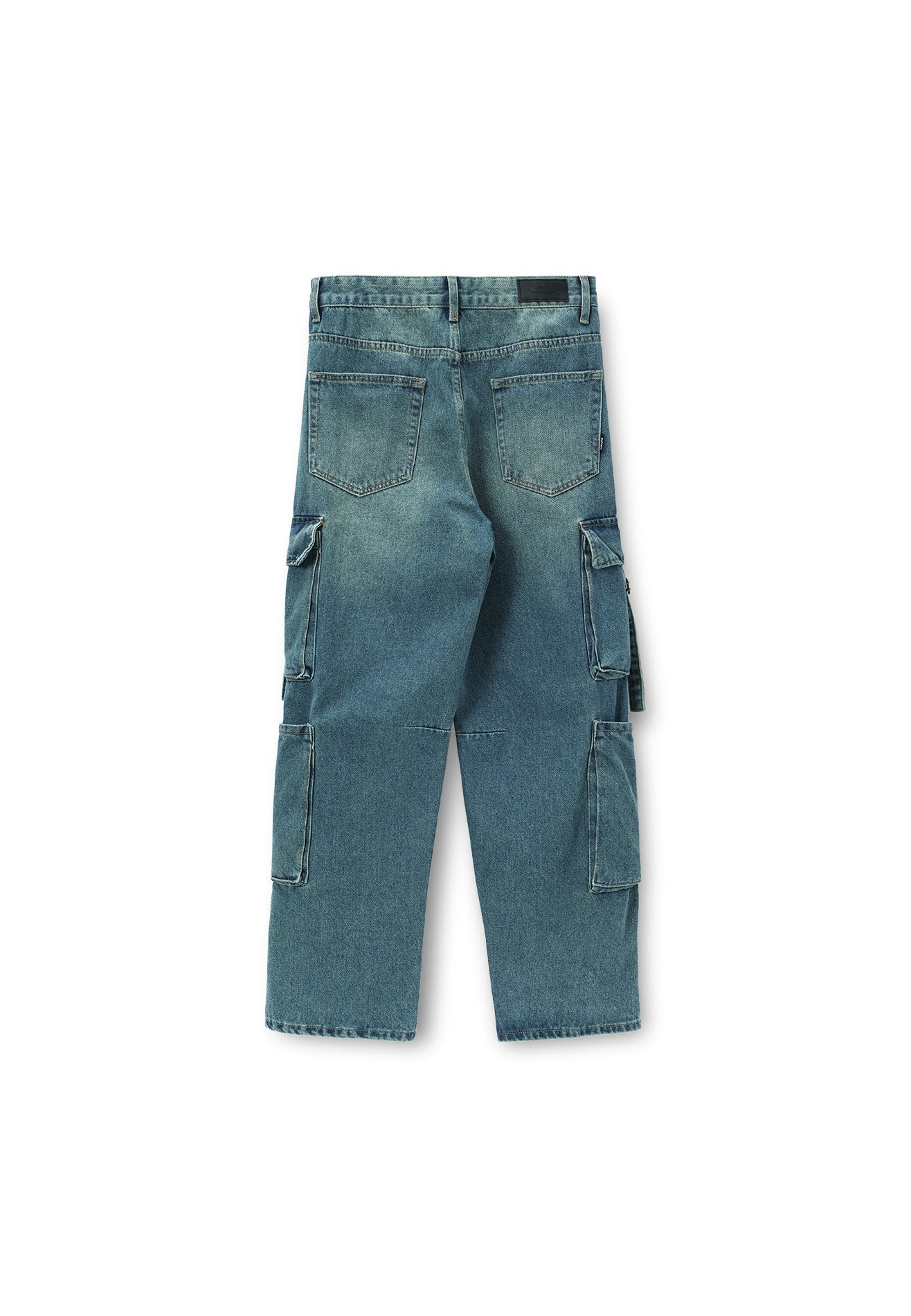 SELECT 4 Side Pockets Detailed Straight Cut Cargo- Blue