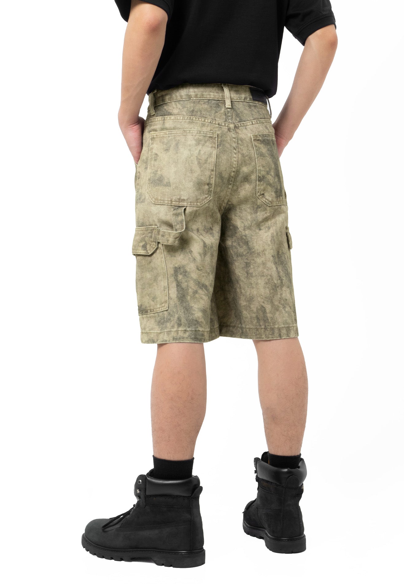 DRUM SELECT Digital Print Cargo Jorts- Khaki