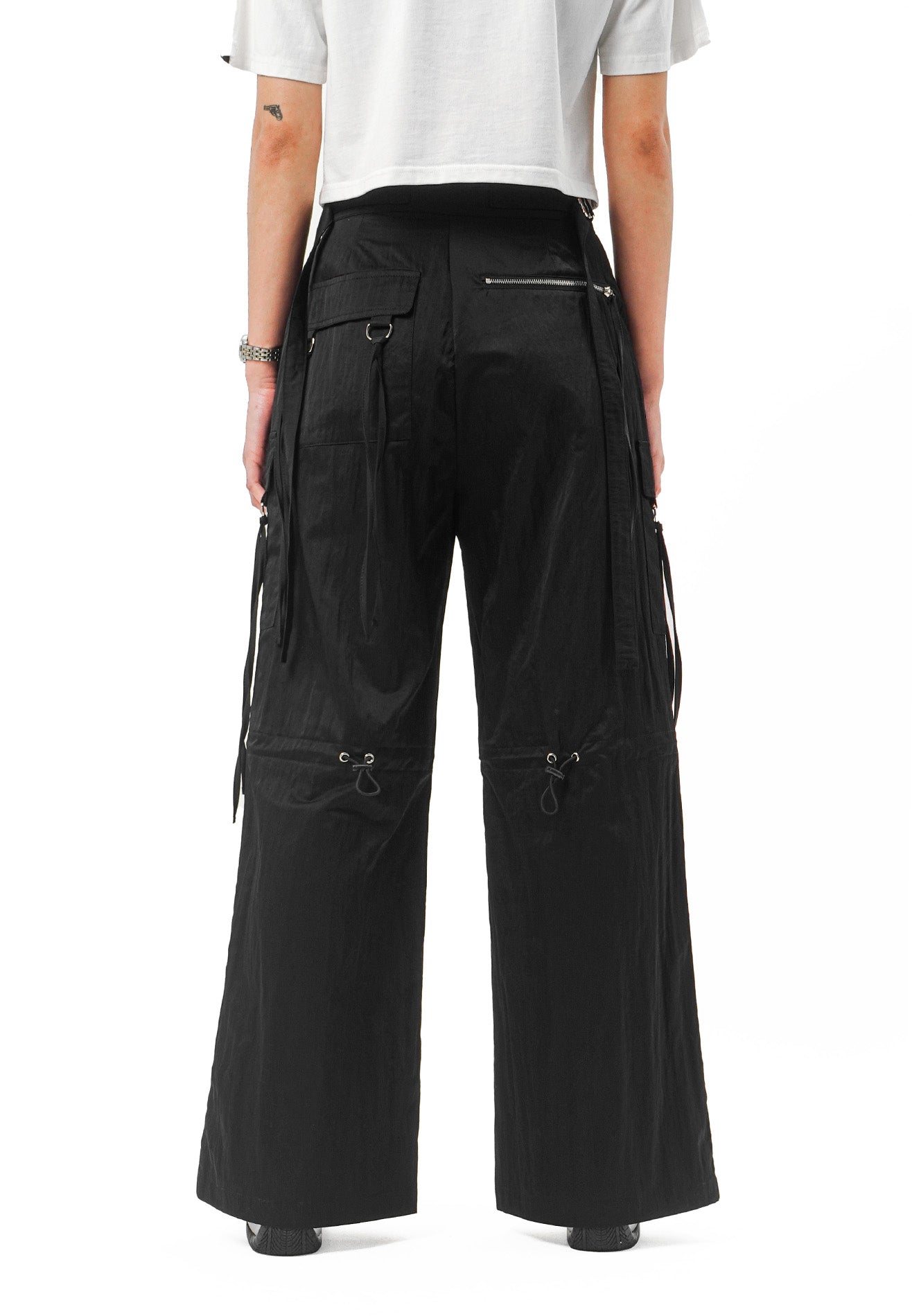DRUM SELECT Ladies Reflective details Cargo Pants- Black