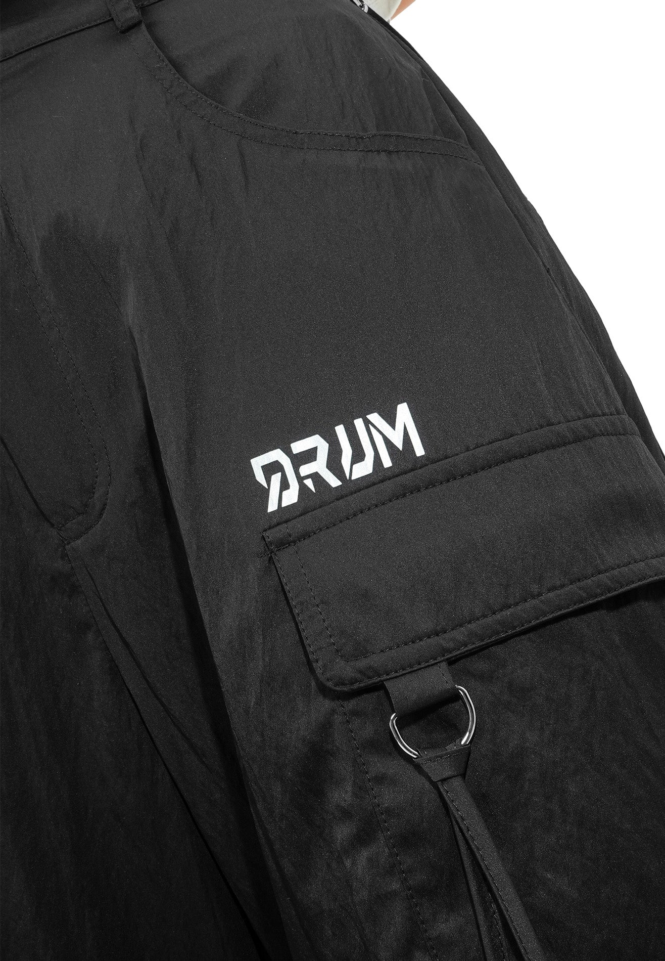 DRUM SELECT Ladies Reflective details Cargo Pants- Black