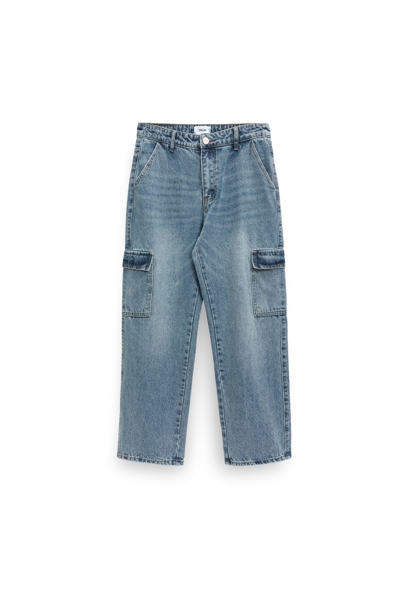 DRUM SELECT 2 Pockets Detailed Straight Cut Cargo- Light Blue