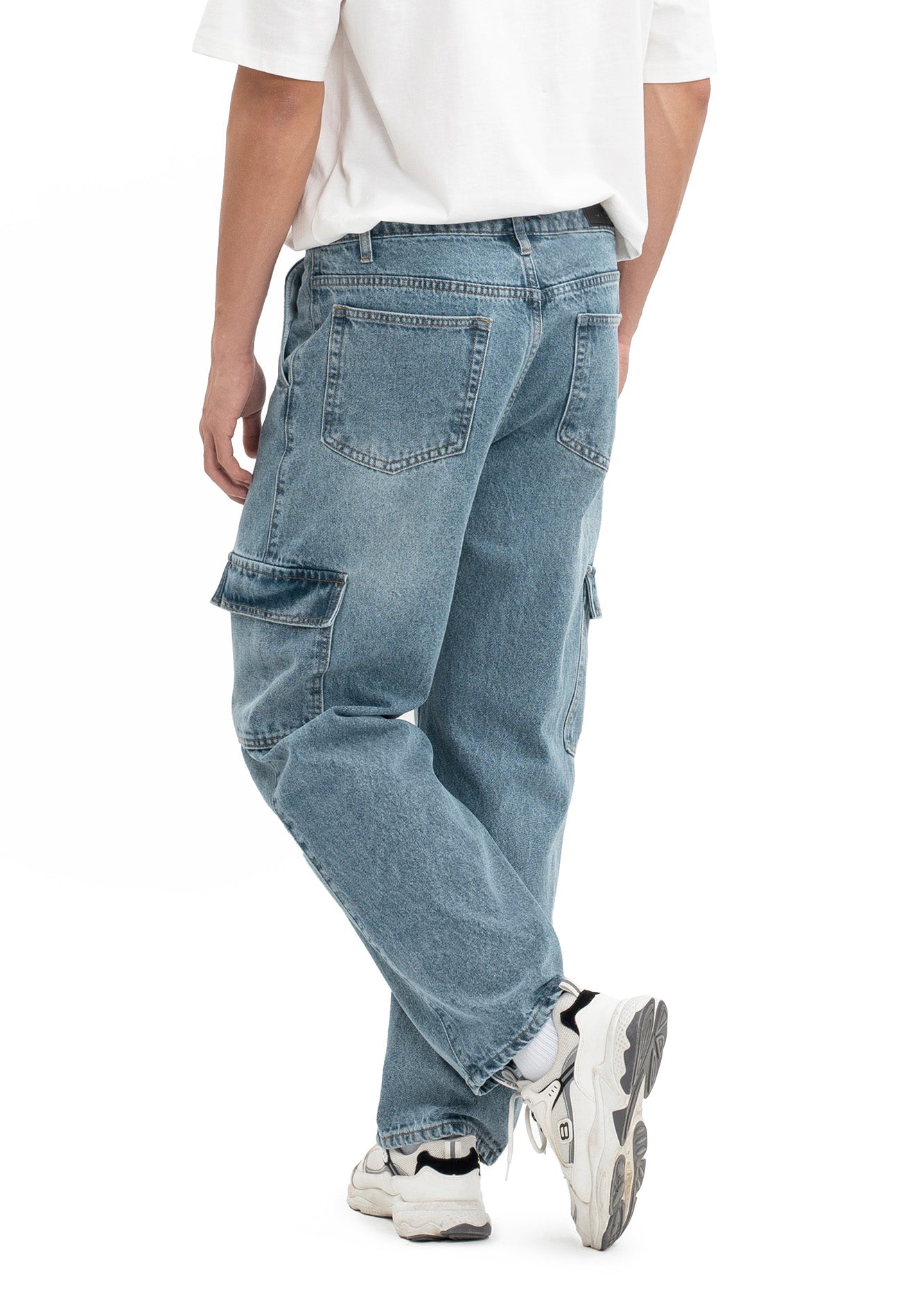 DRUM SELECT 2 Pockets Detailed Straight Cut Cargo- Light Blue