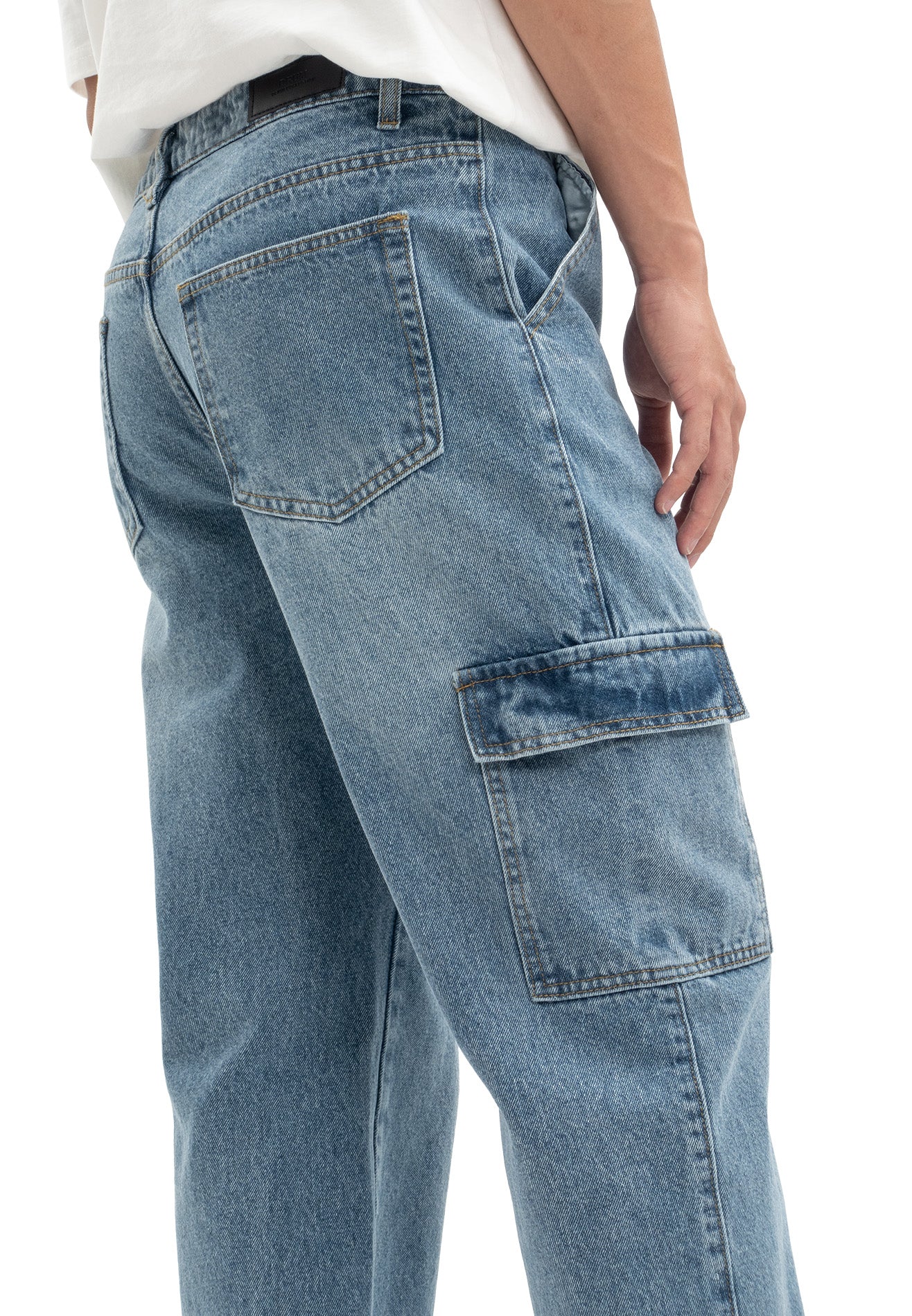 DRUM SELECT 2 Pockets Detailed Straight Cut Cargo- Light Blue