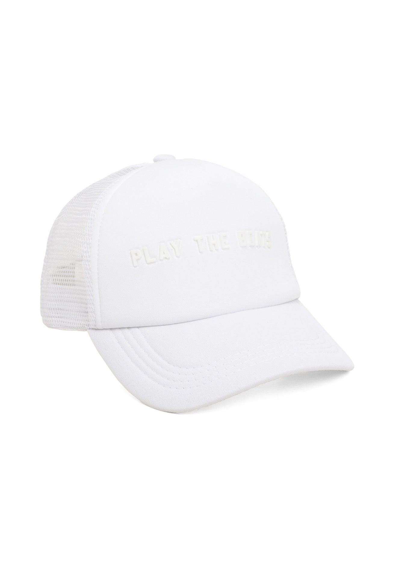 DRUM Slogan Mesh Details Cap- White