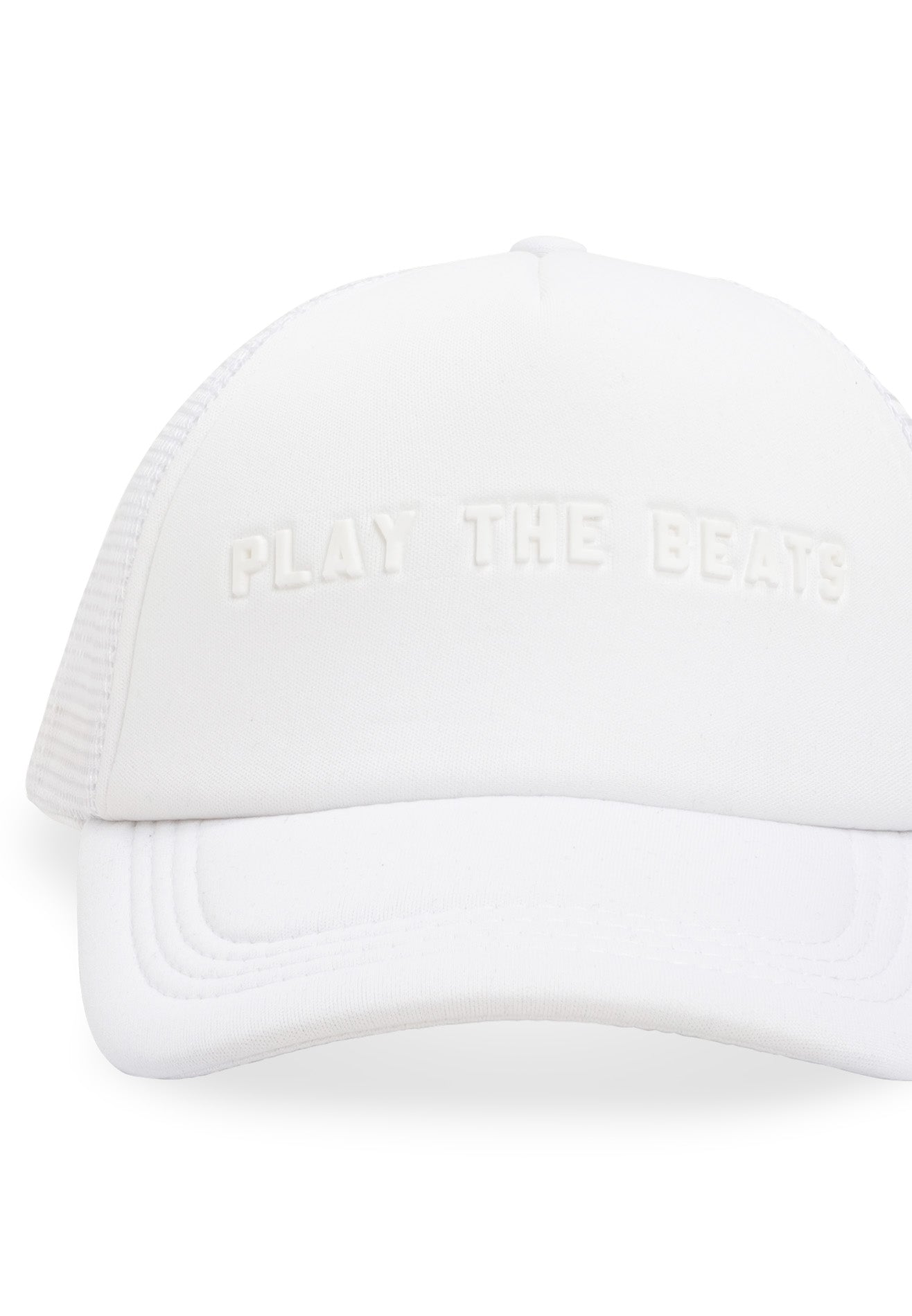 DRUM Slogan Mesh Details Cap- White