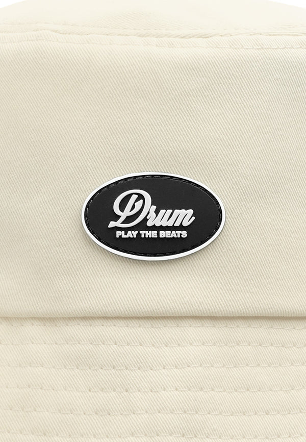 DRUM Rubber Logo Bucket Hat - White