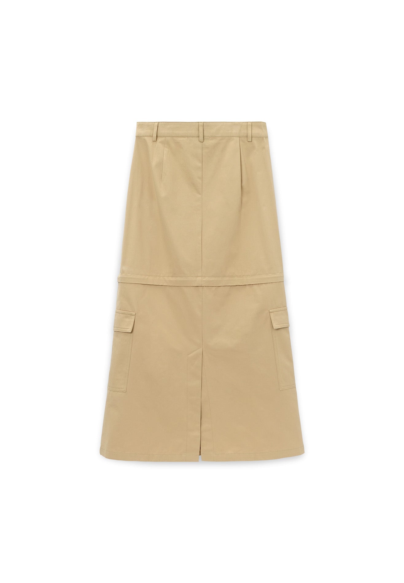Select Women 2 Ways Detachable Aline Long Skirt- Khaki