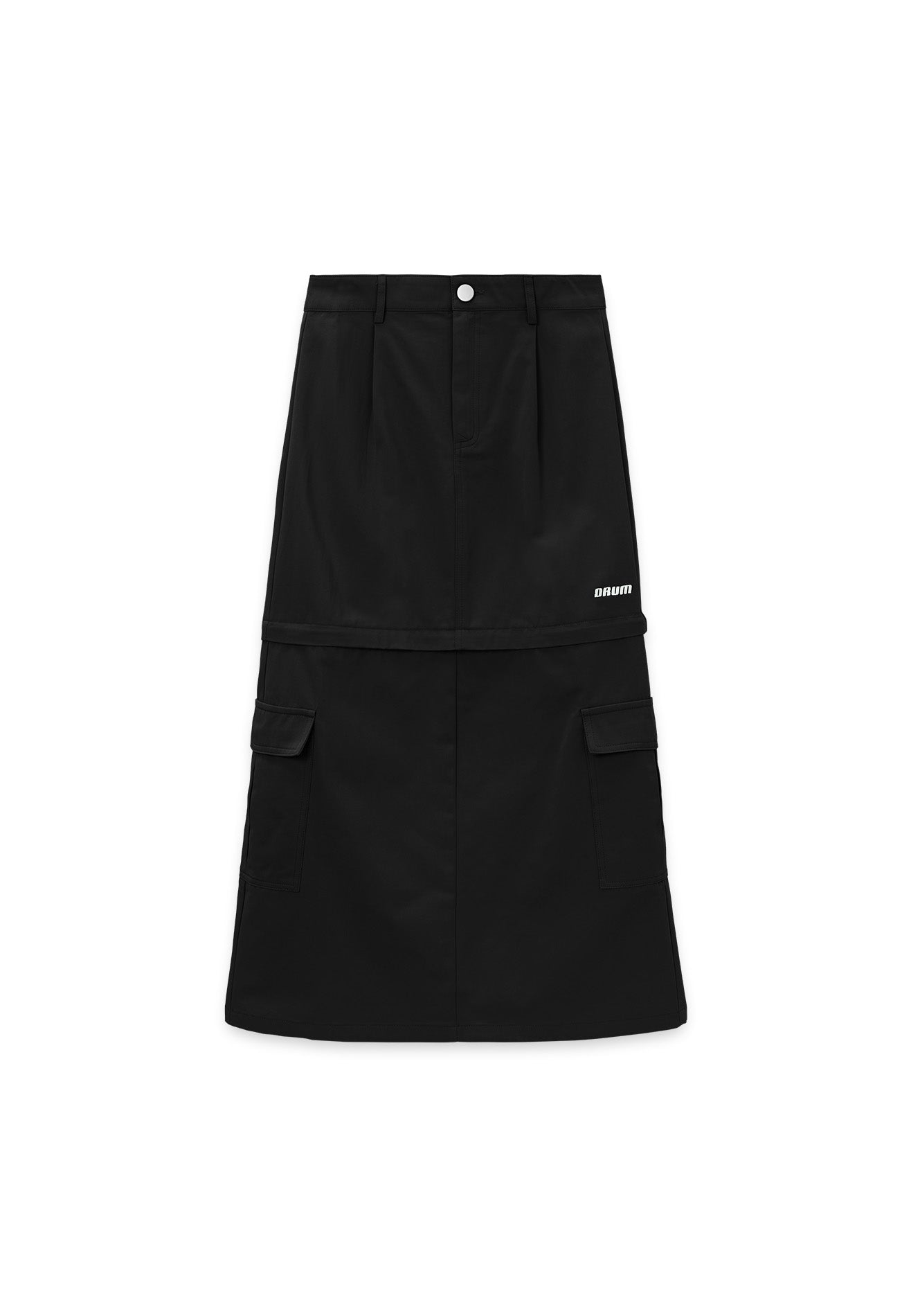 Select Women 2 Ways Detachable Aline Long Skirt- Black